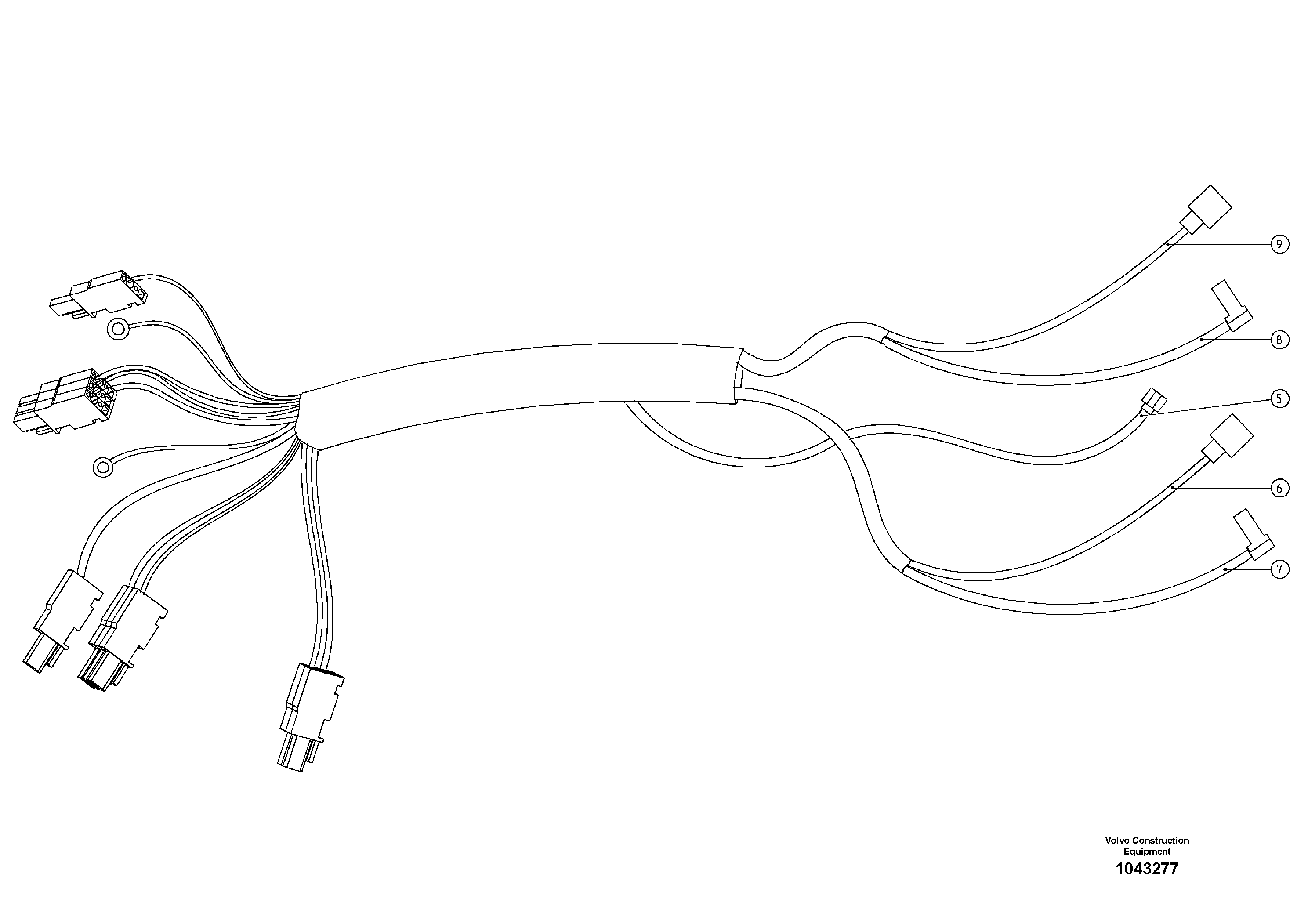 Схема запчастей Volvo MW500 S/N 20591 - - 98166 Cable kit front axle 