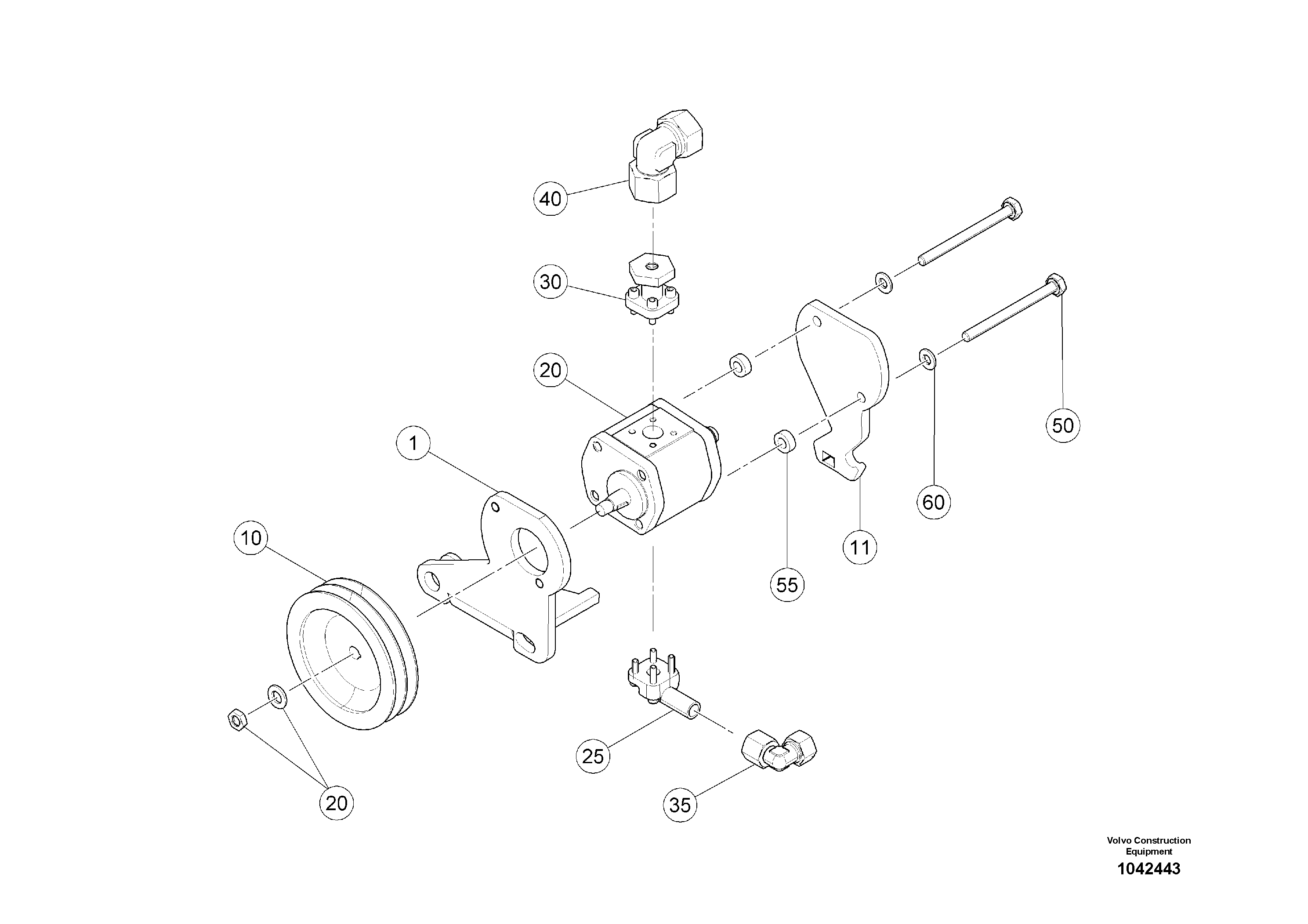 Схема запчастей Volvo MW500 S/N 20591 - - 99063 Conveyor Belt Drive 