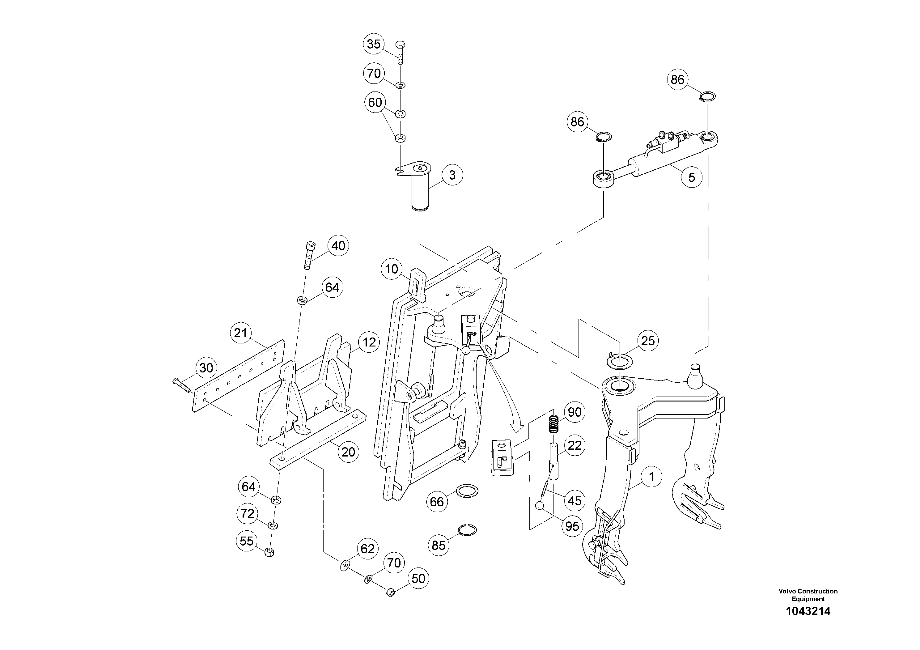 Схема запчастей Volvo MW500 S/N 20591 - - 99083 Push Plate 