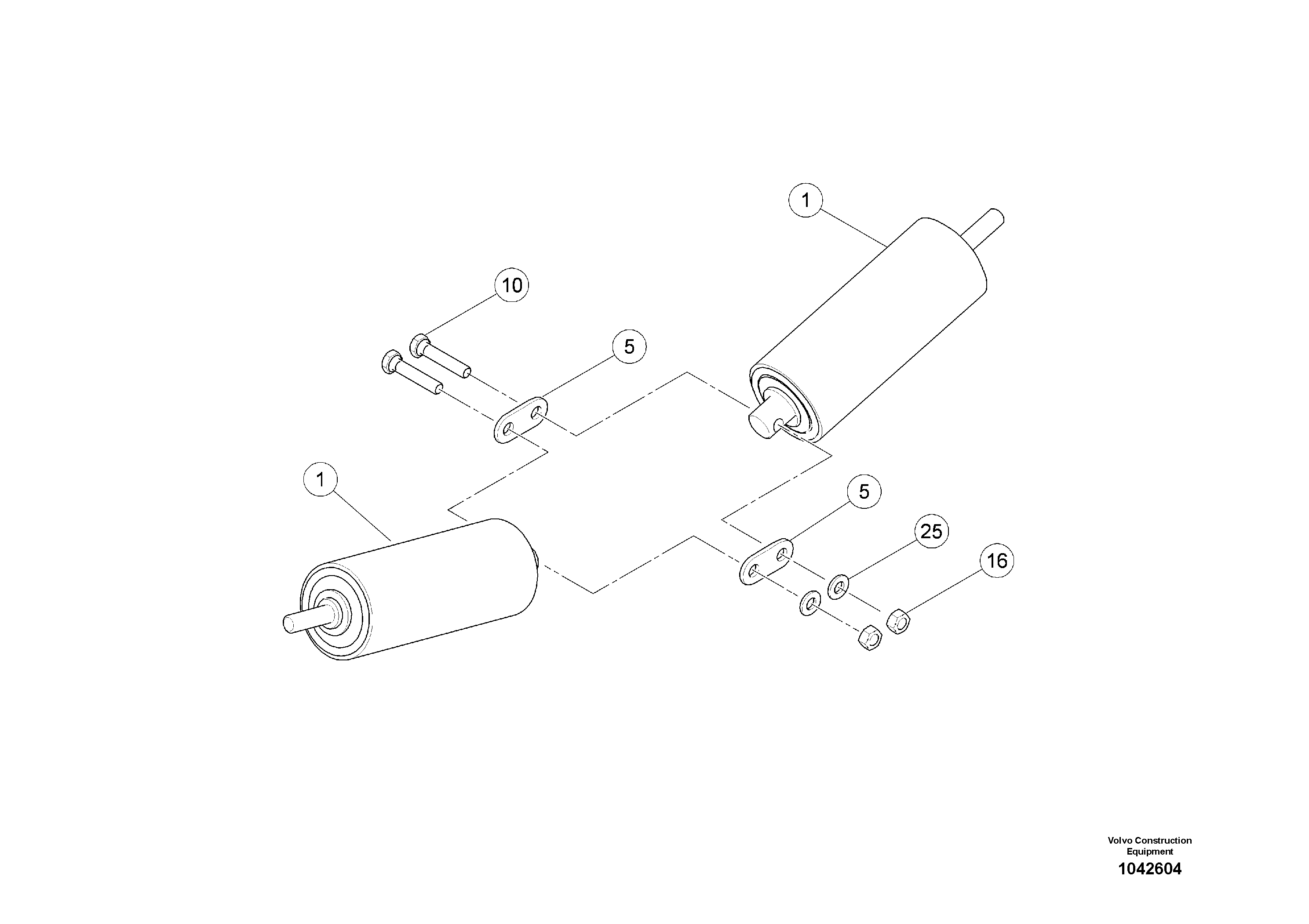 Схема запчастей Volvo MW500 S/N 20591 - - 99953 Carrier Roller 