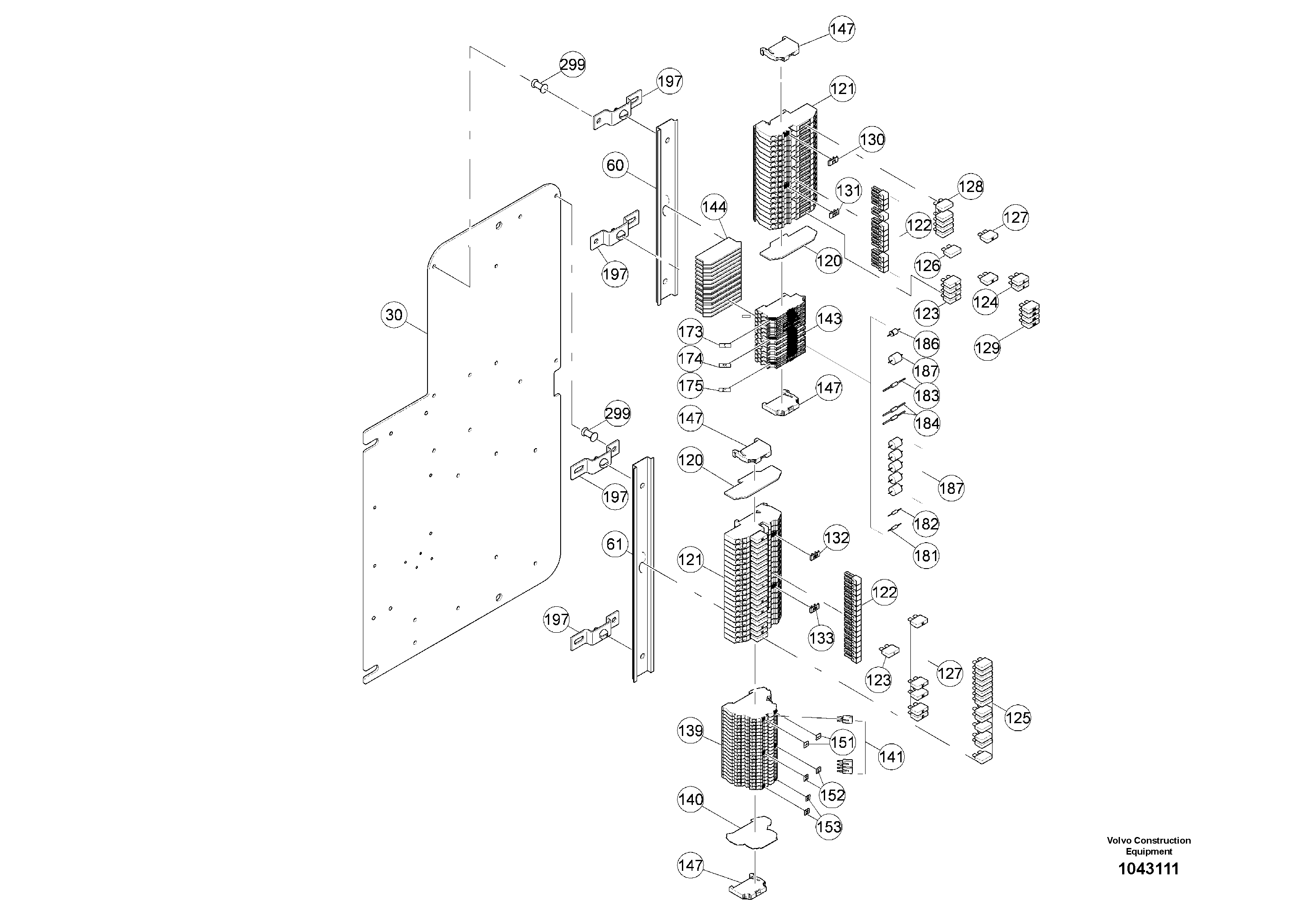 Схема запчастей Volvo MW500 S/N 20591 - - 94815 Main junction box 