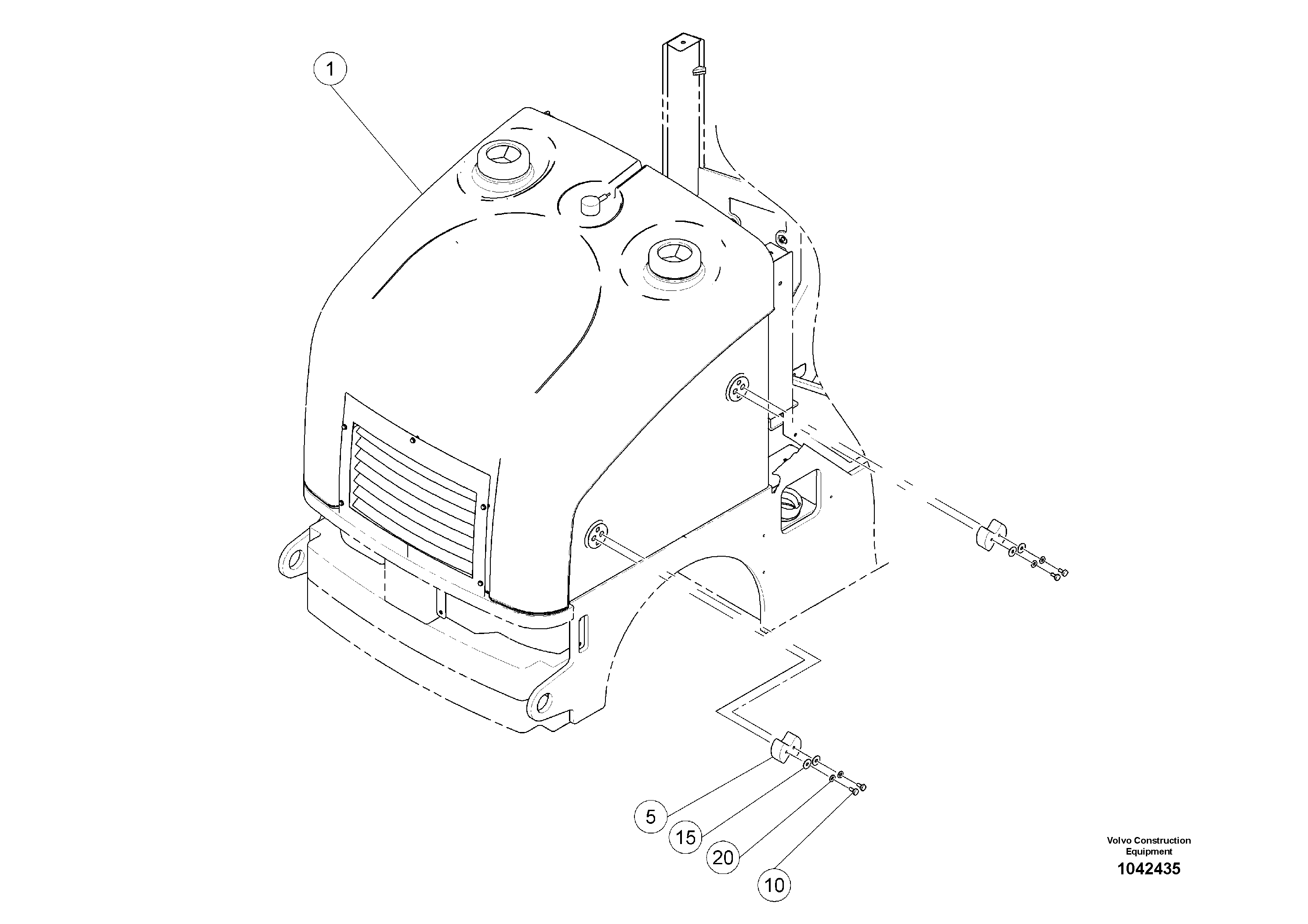 Схема запчастей Volvo MW500 S/N 20591 - - 98448 Water Tank kit 