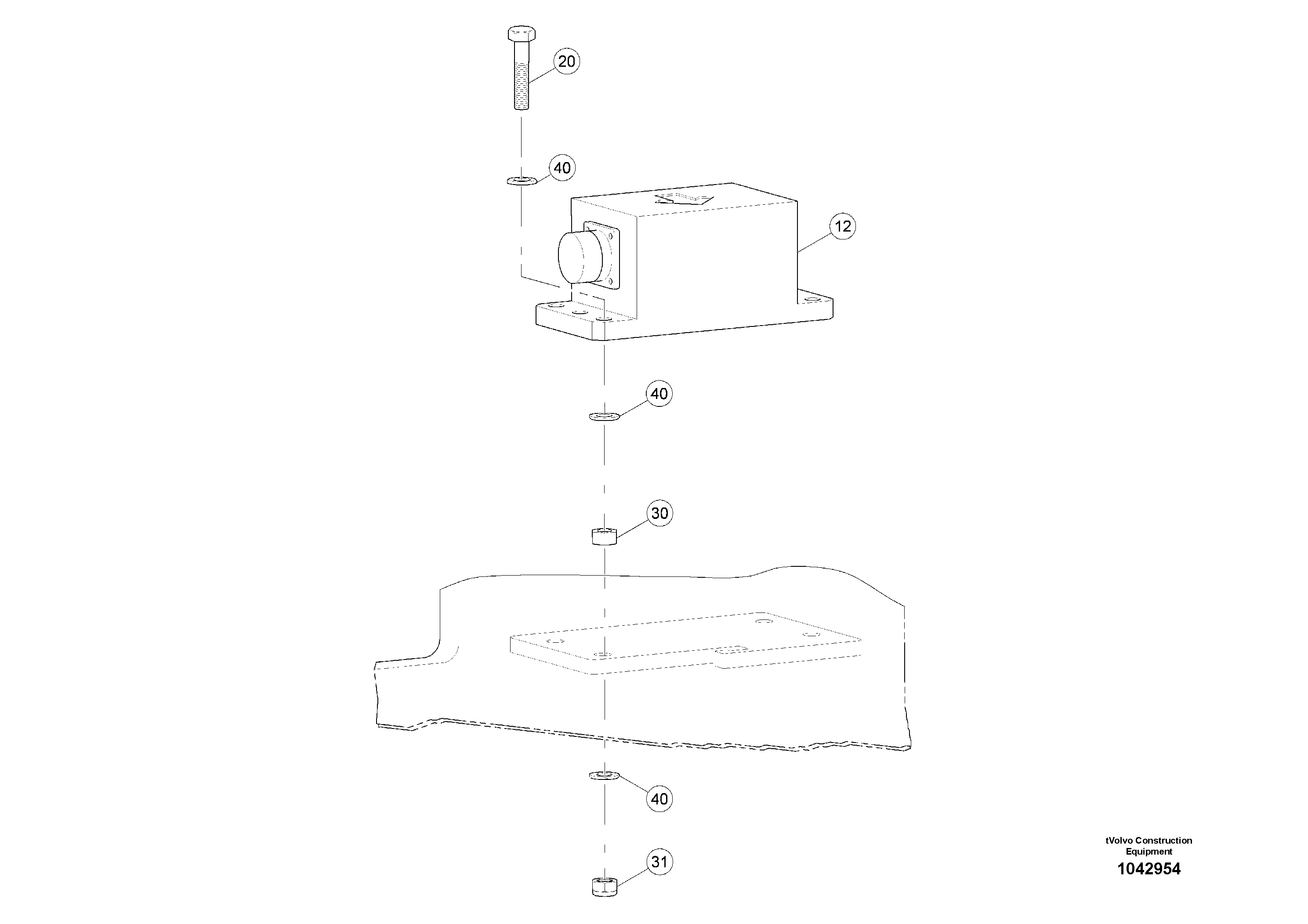 Схема запчастей Volvo MW500 S/N 20591 - - 101177 Inclinometer 
