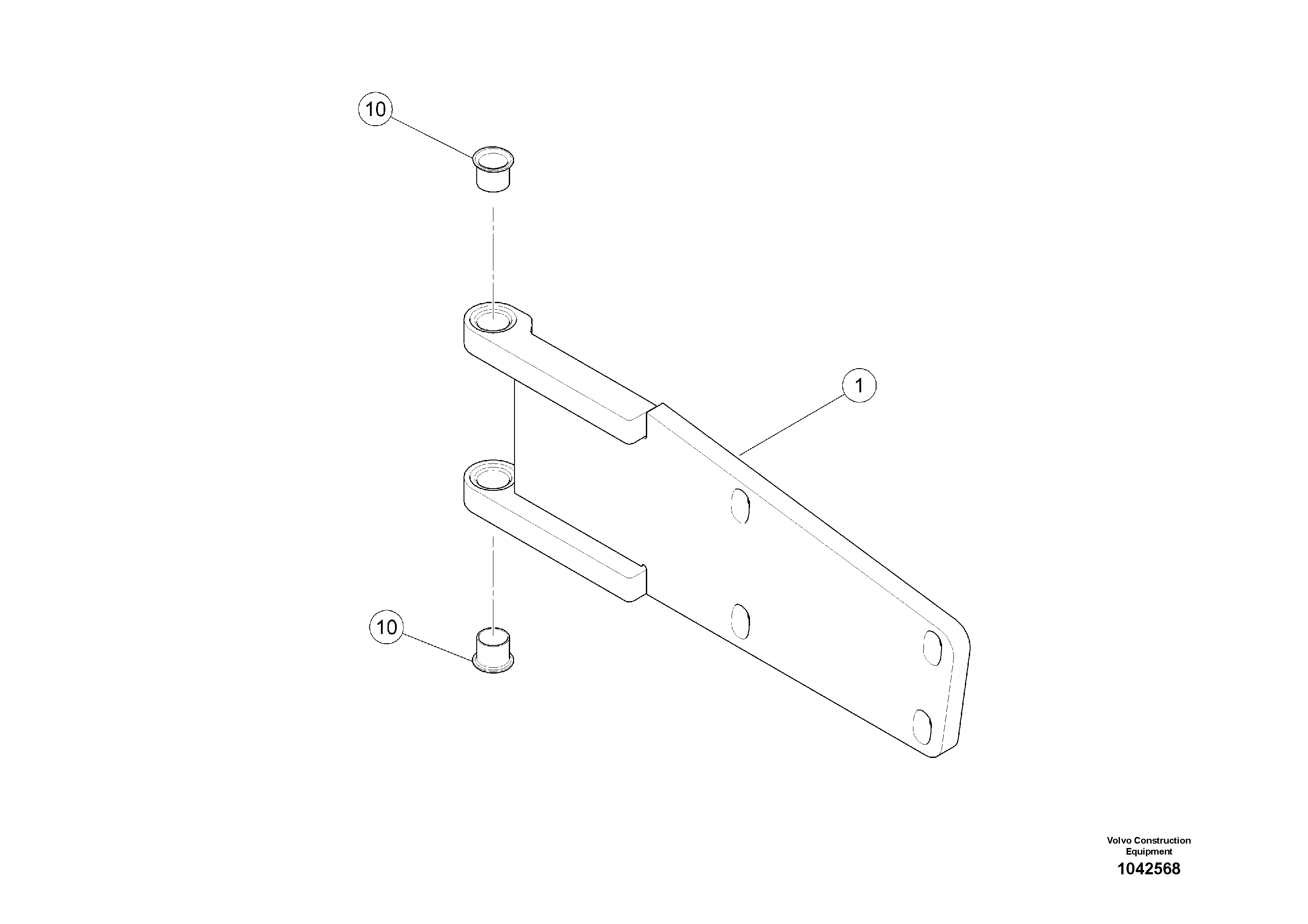 Схема запчастей Volvo MW500 S/N 20591 - - 91584 Hinge part pre-assembled 