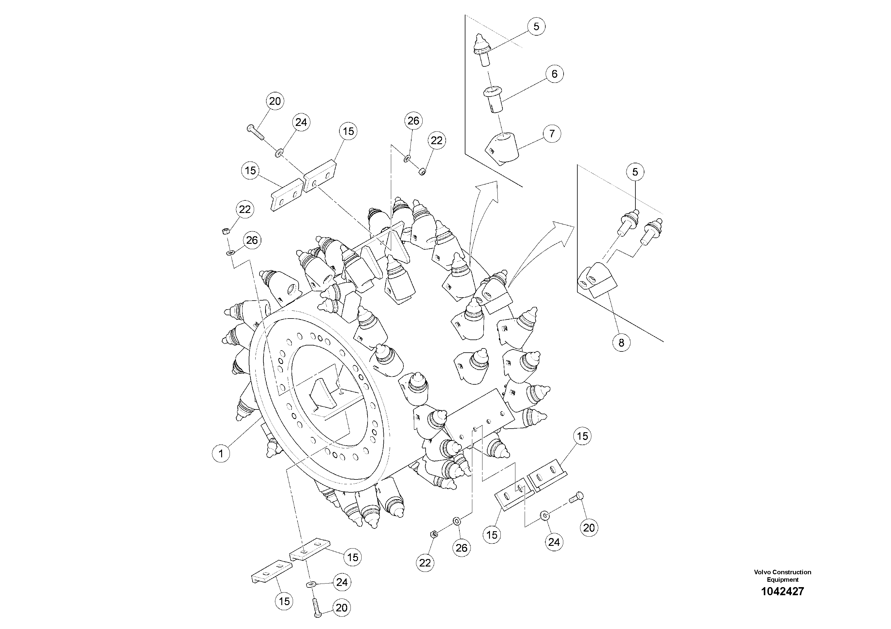 Схема запчастей Volvo MW500 S/N 20591 - - 92714 Rotor 