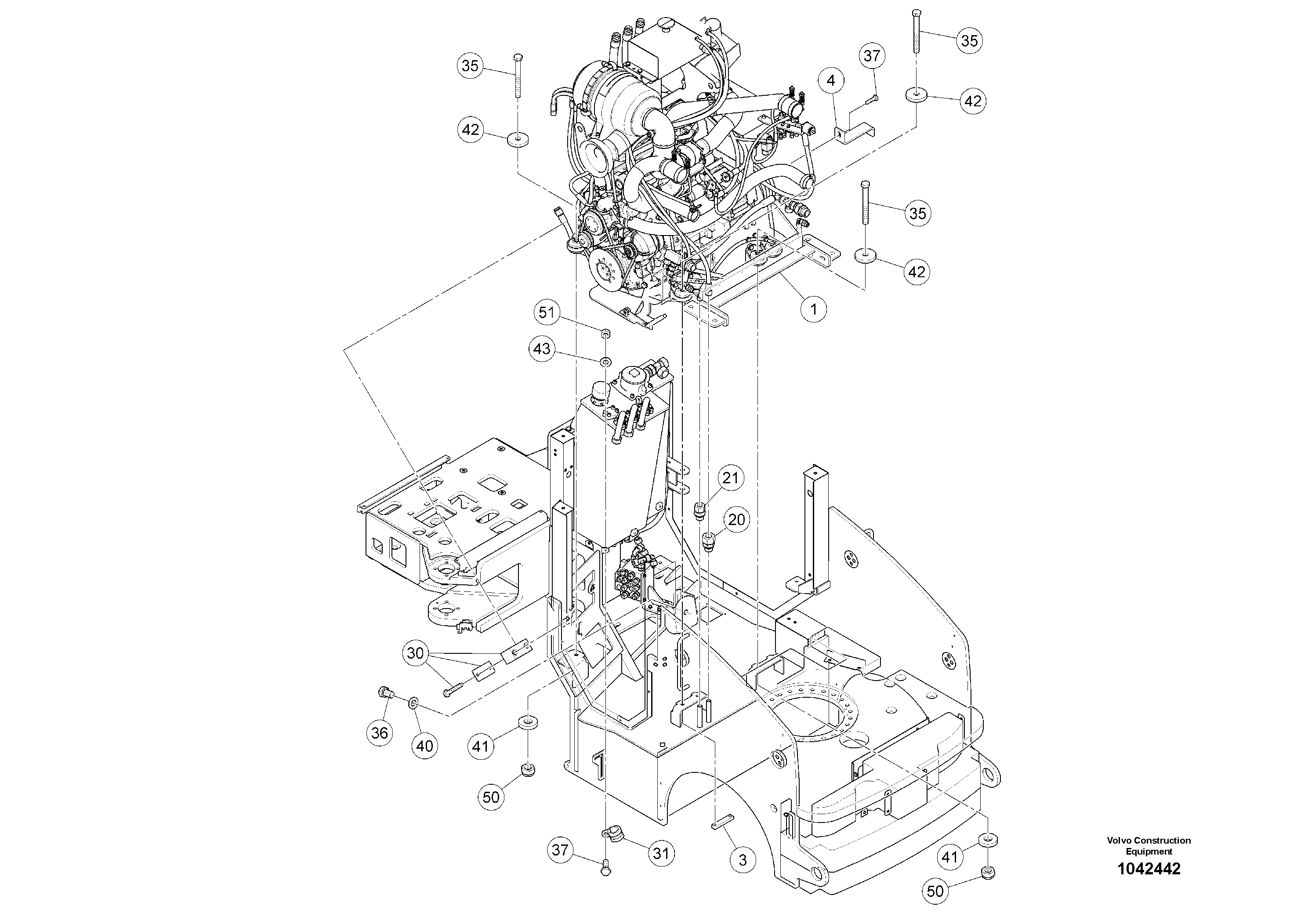 Схема запчастей Volvo MW500 S/N 20591 - - 93913 Drive Unit 