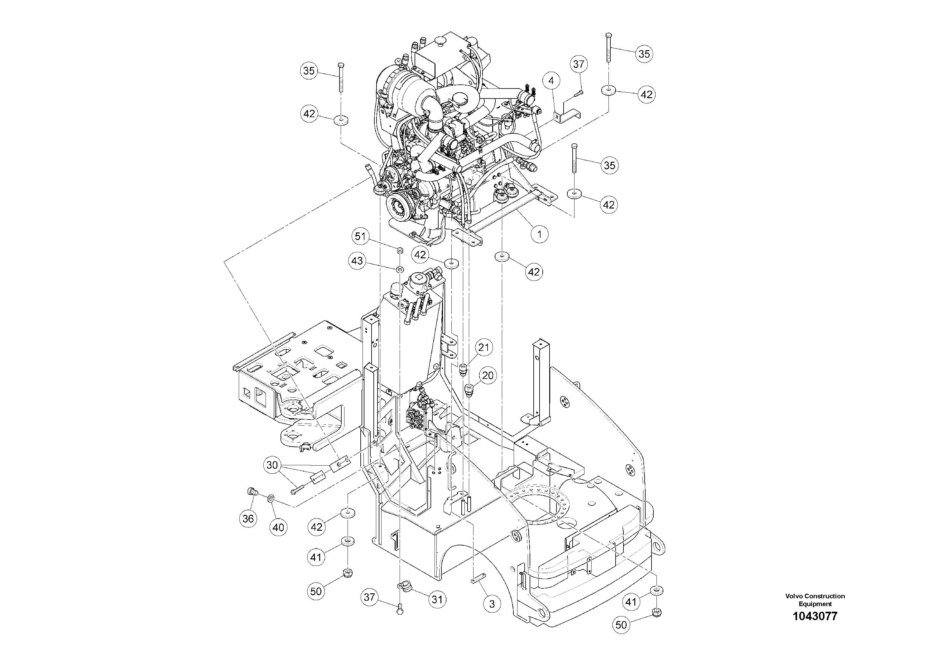 Схема запчастей Volvo MW500 S/N 20591 - - 95273 Drive Unit 