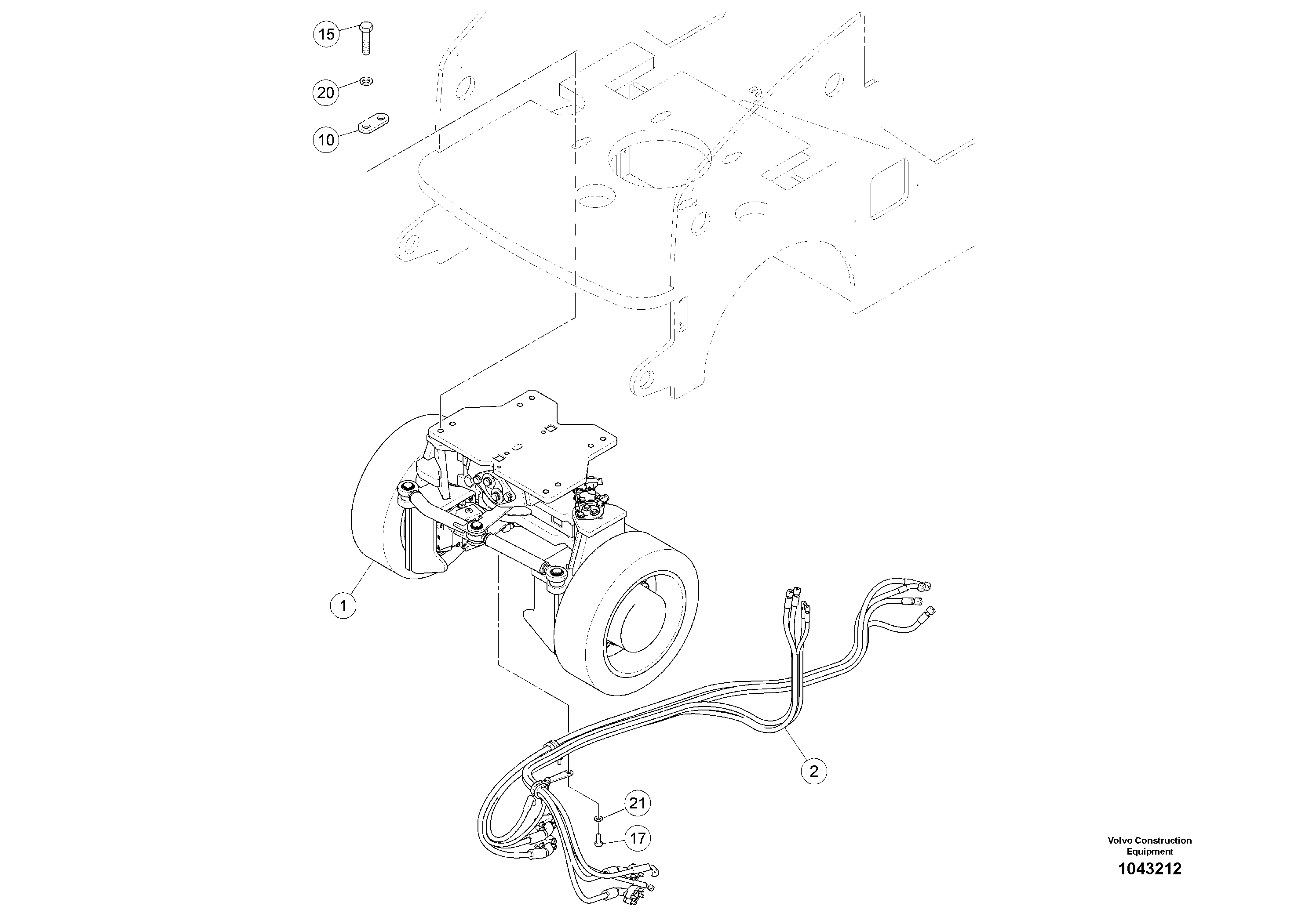 Схема запчастей Volvo MW500 S/N 20591 - - 95934 4-Wheel Axle Assembly 