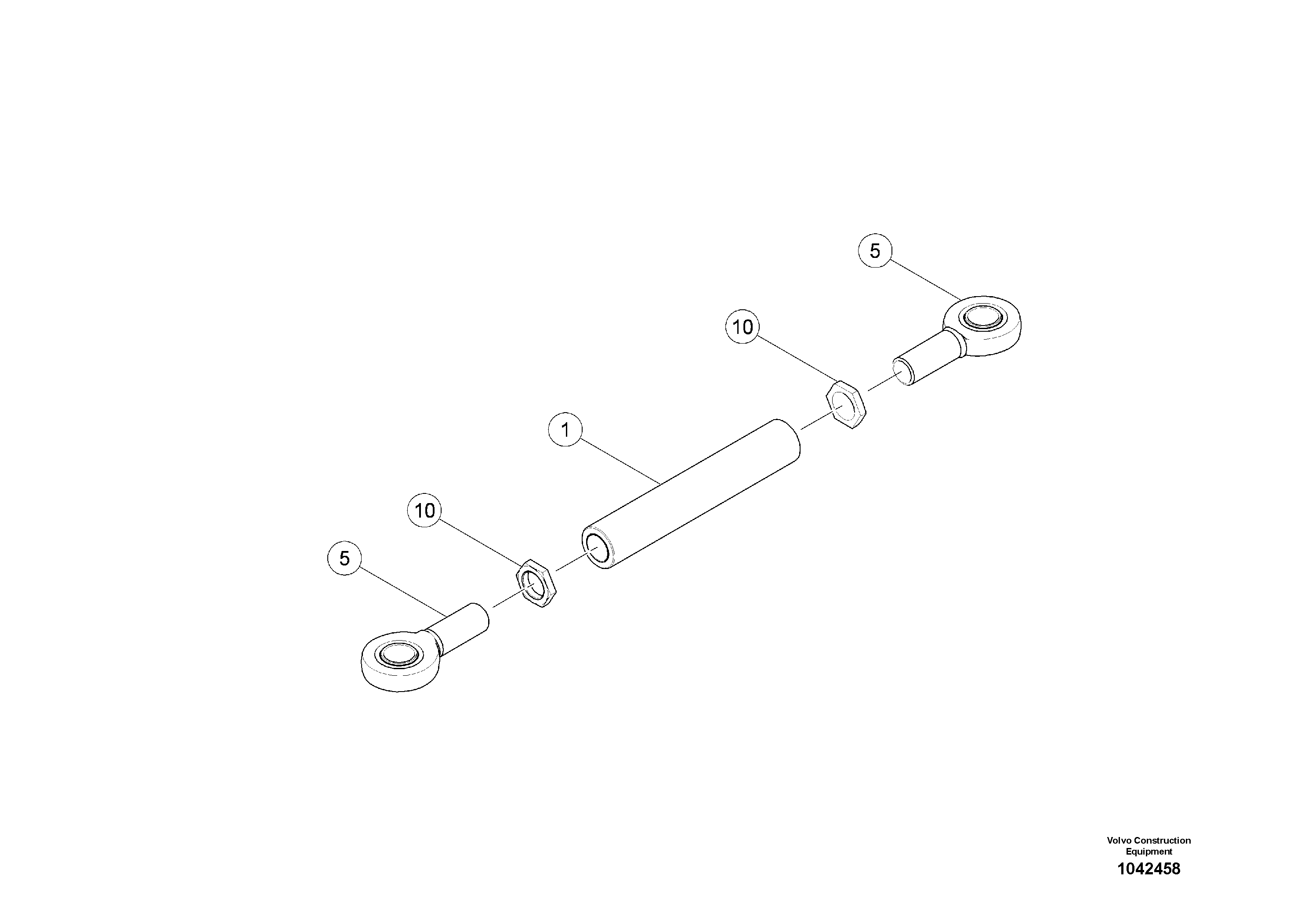 Схема запчастей Volvo MW500 S/N 20591 - - 95970 Tie Rod 