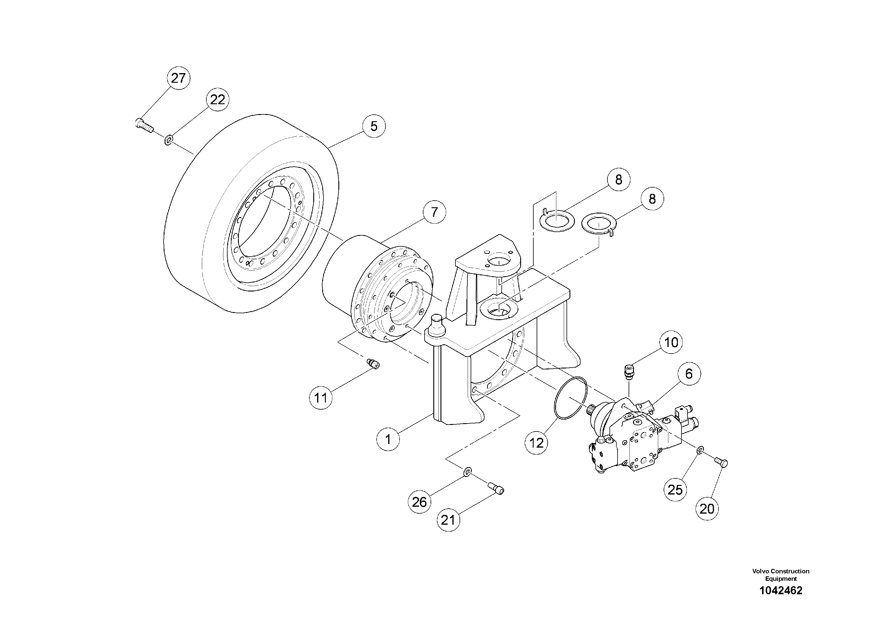 Схема запчастей Volvo MW500 S/N 20591 - - 93040 Wheel Assembly 