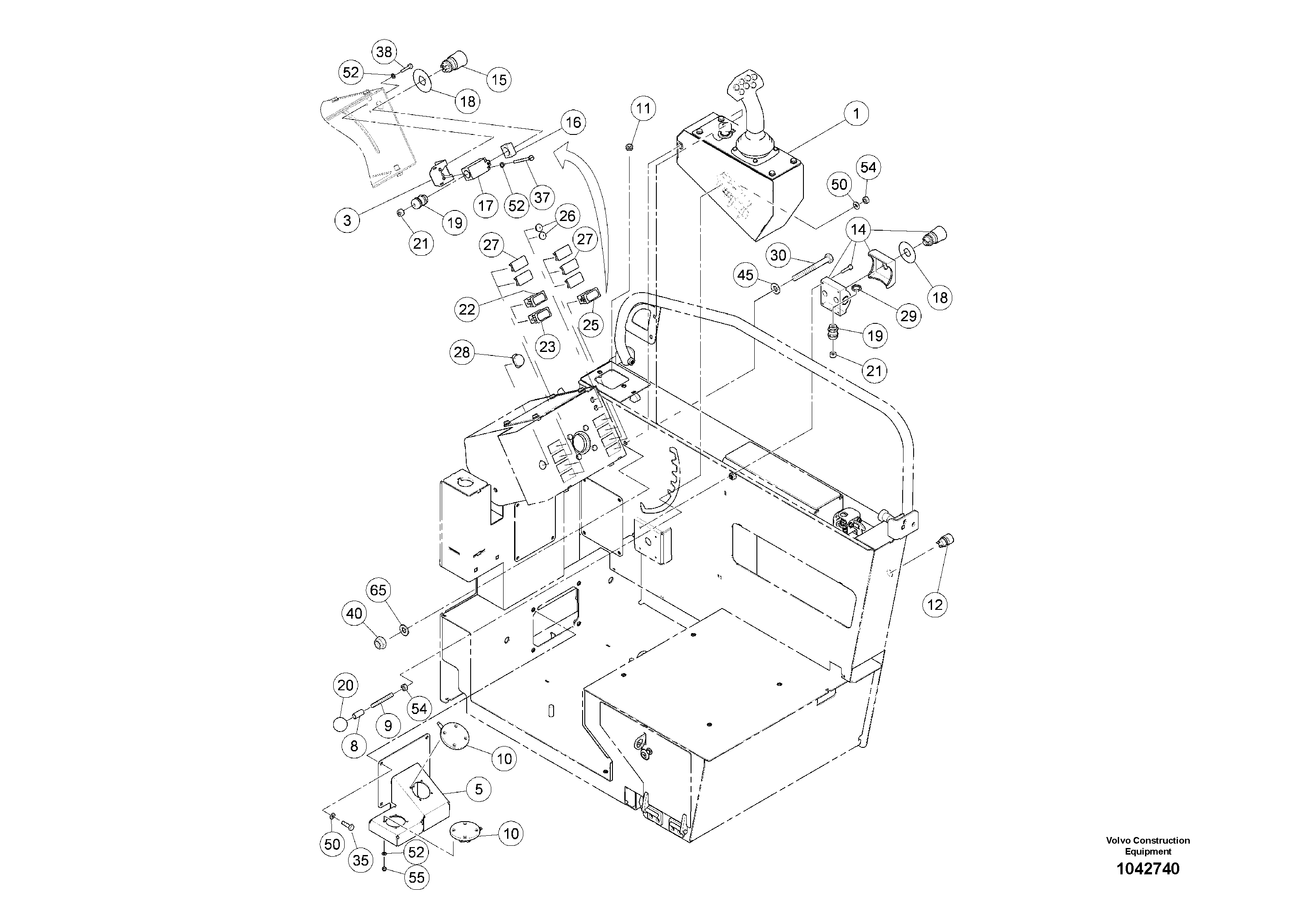 Схема запчастей Volvo MW500 S/N 20591 - - 92173 Operators Platform 