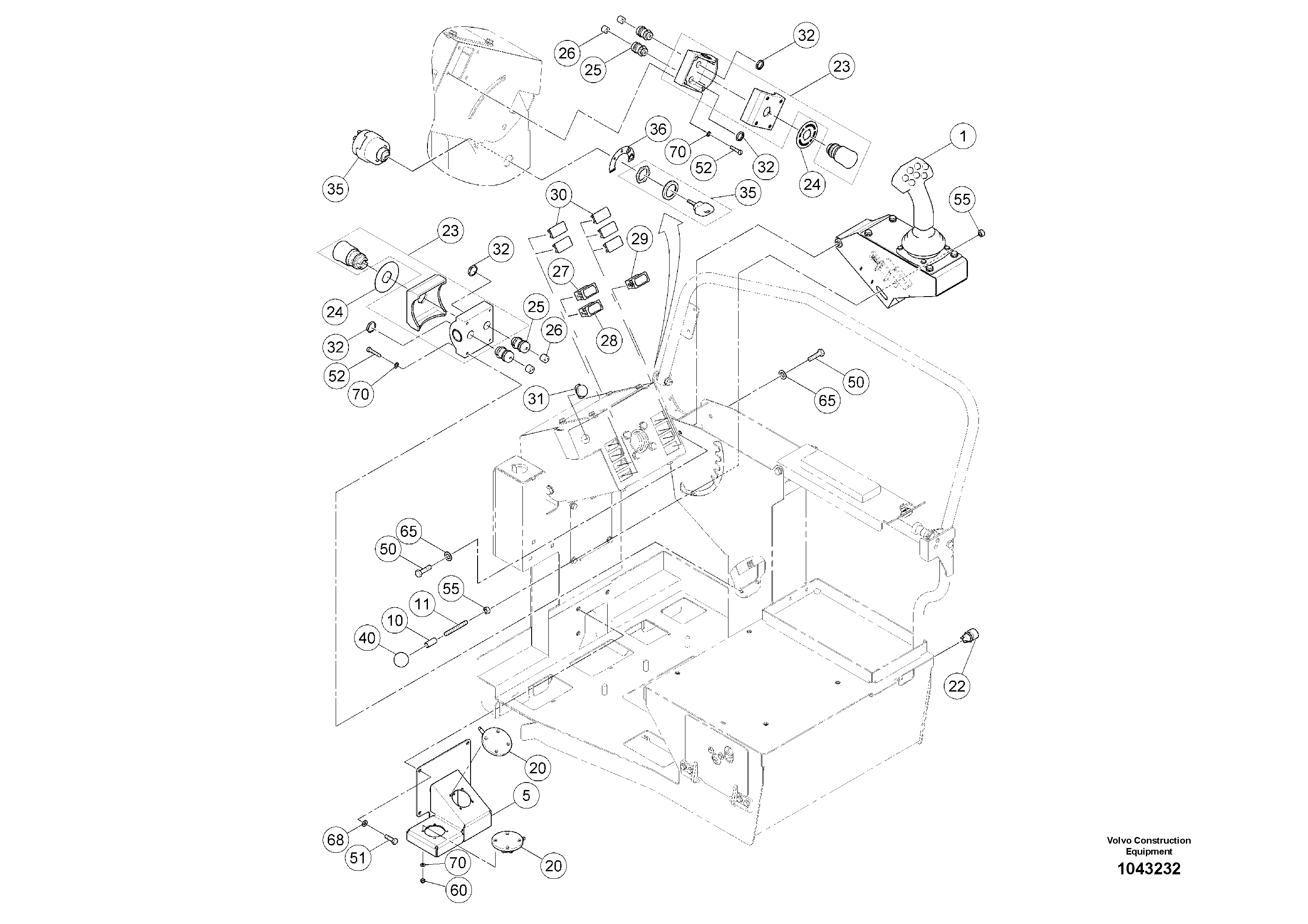 Схема запчастей Volvo MW500 S/N 20591 - - 95892 Operators Platform 