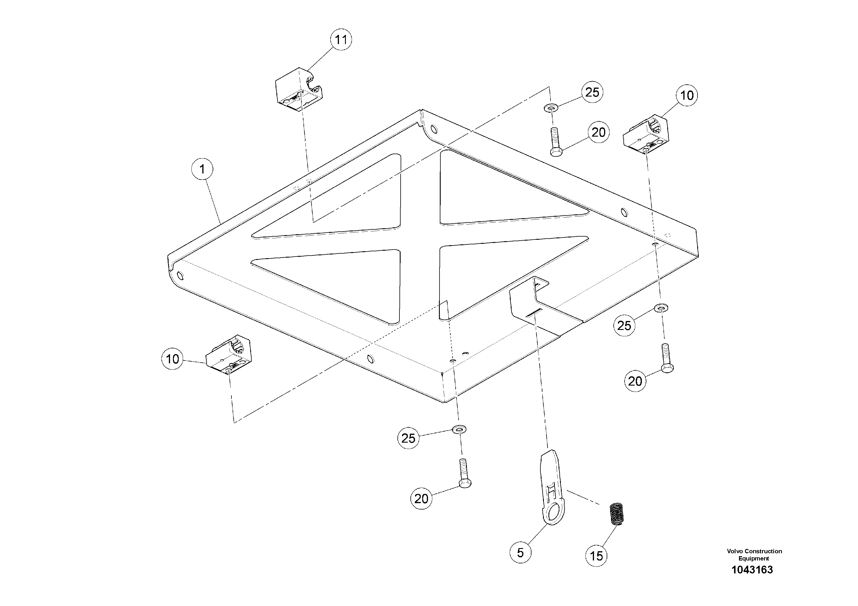 Схема запчастей Volvo MW500 S/N 20591 - - 99918 Canopy Guide 