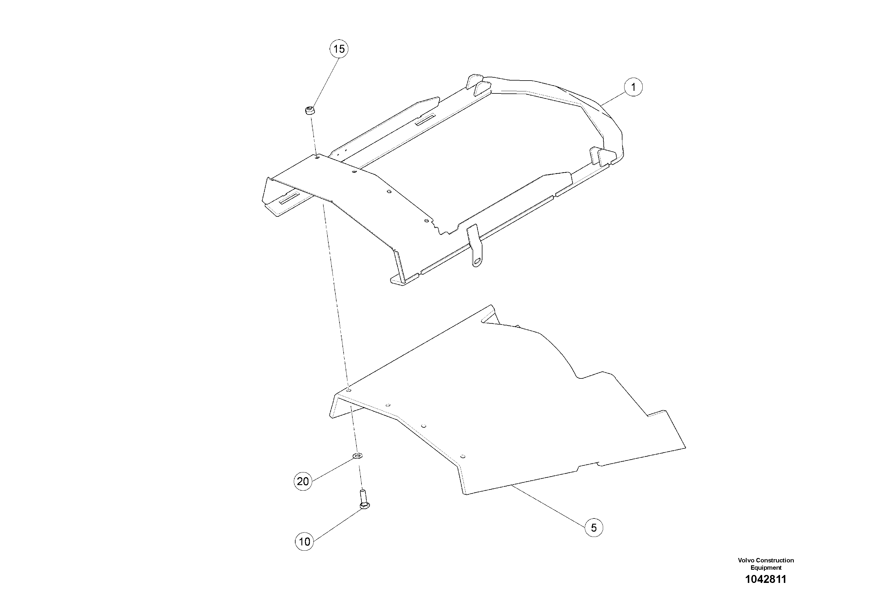 Схема запчастей Volvo MW500 S/N 20591 - - 95807 Крышка 