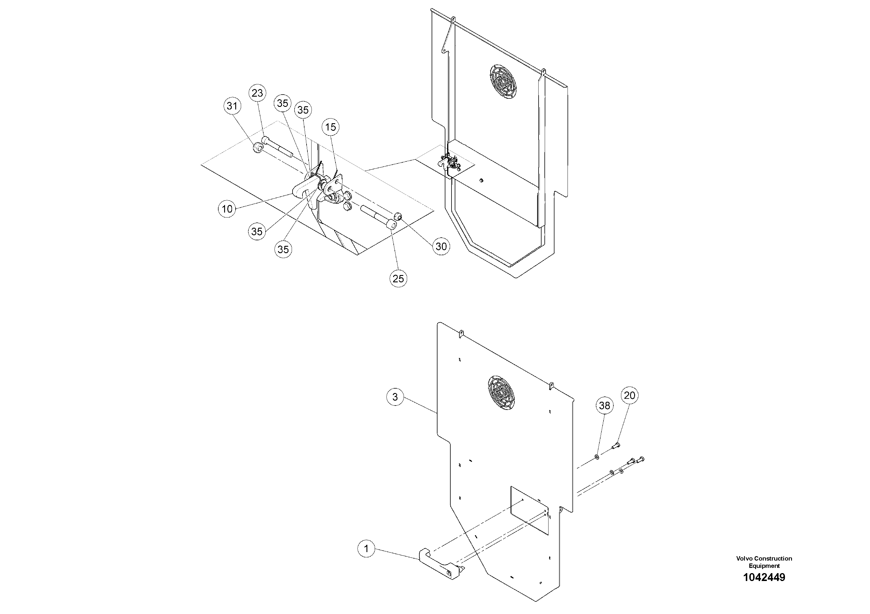Схема запчастей Volvo MW500 S/N 20591 - - 95494 Side hatch 
