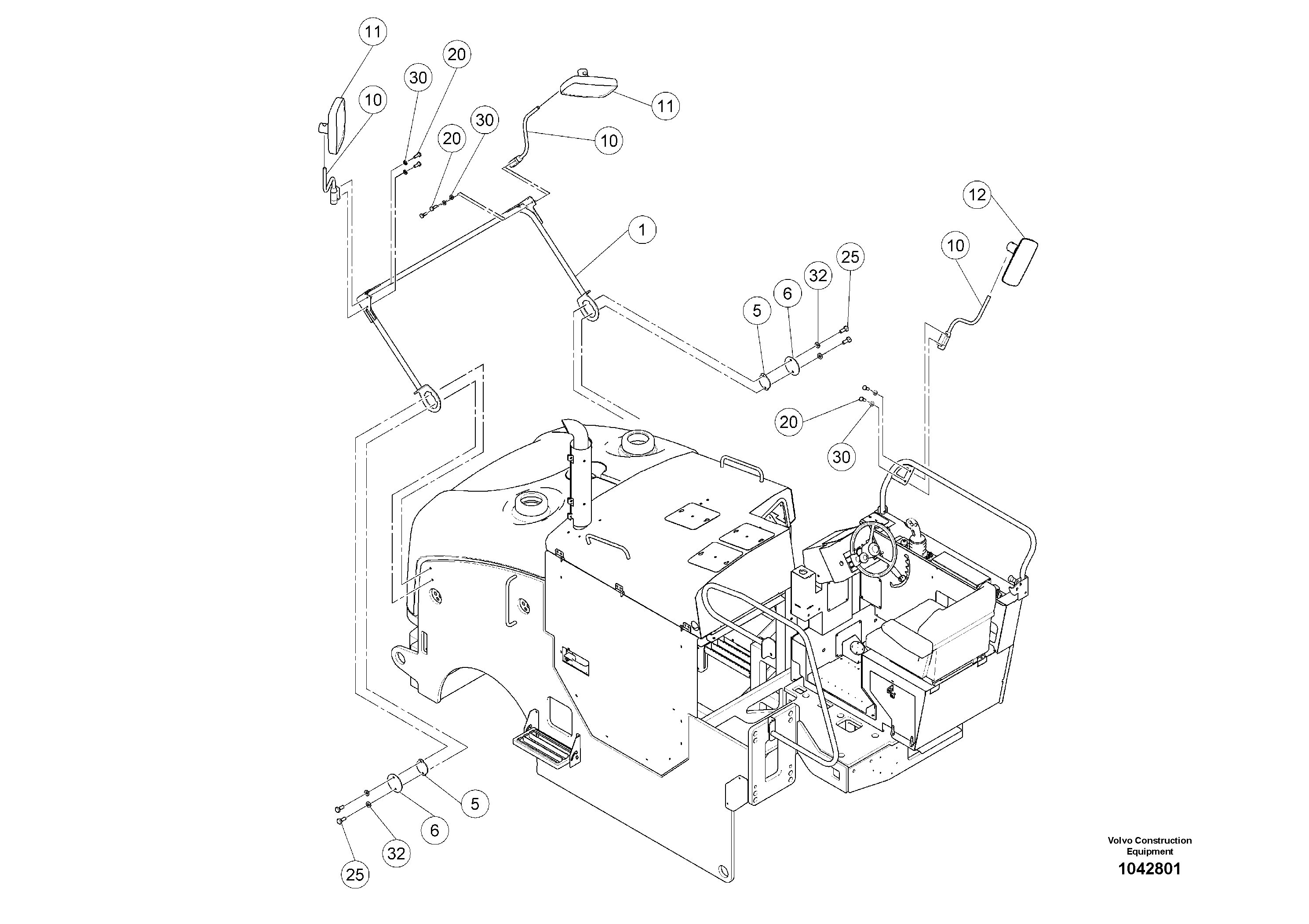 Схема запчастей Volvo MW500 S/N 20591 - - 95691 Kit of Mirrors 
