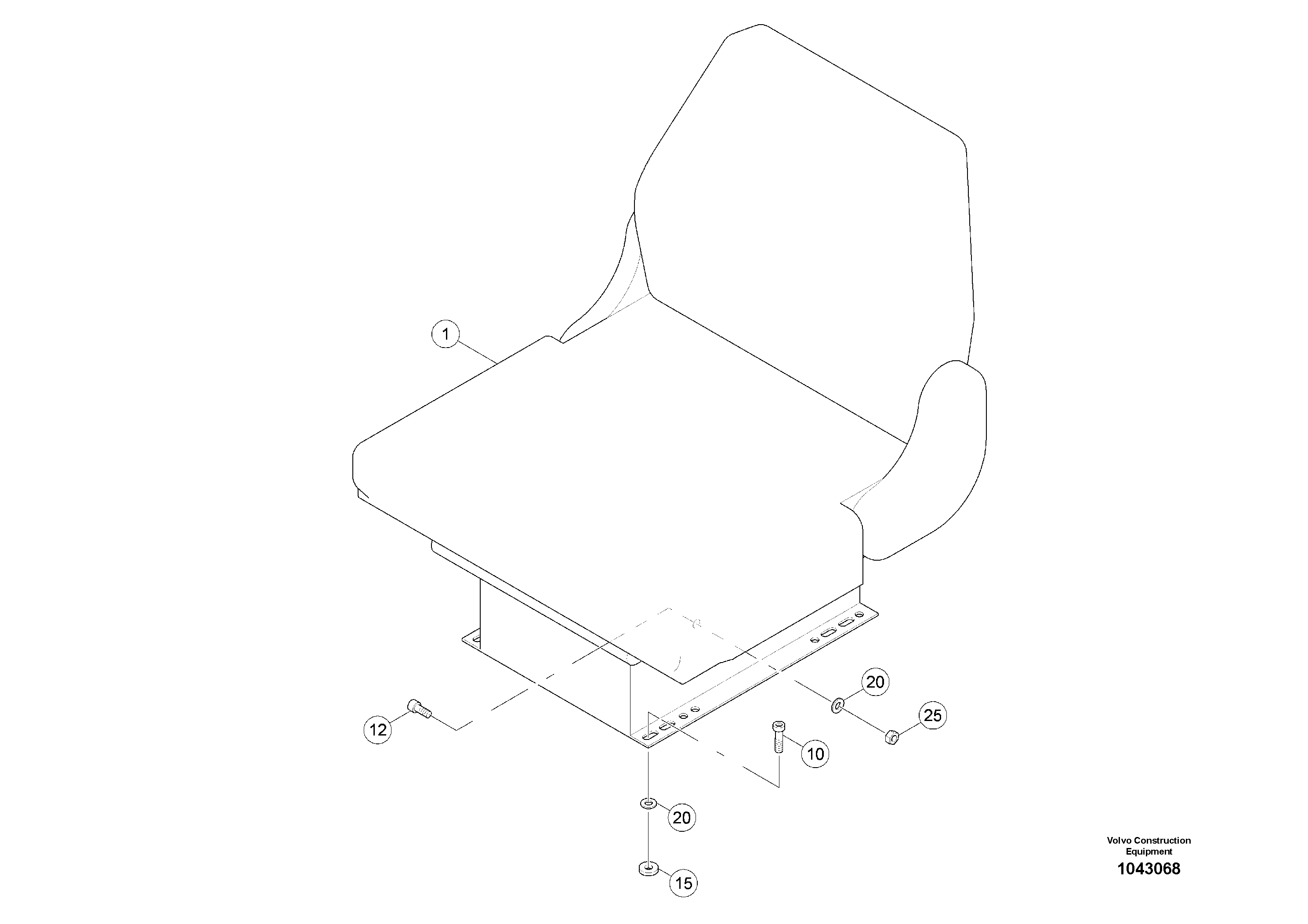 Схема запчастей Volvo MW500 S/N 20591 - - 94630 Seat kit 