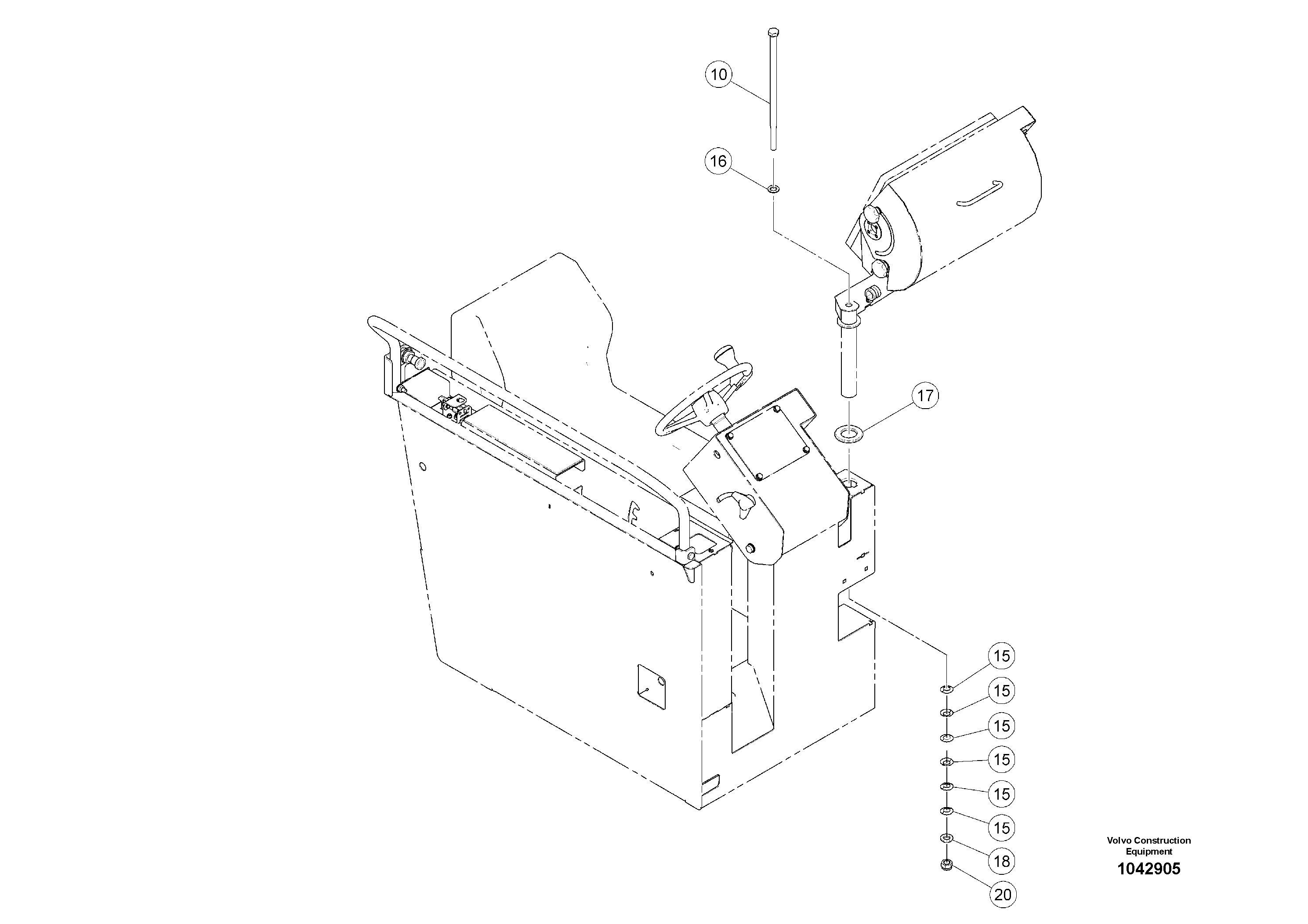 Схема запчастей Volvo MW500 S/N 20591 - - 100294 Mounting kit For Control Panel 