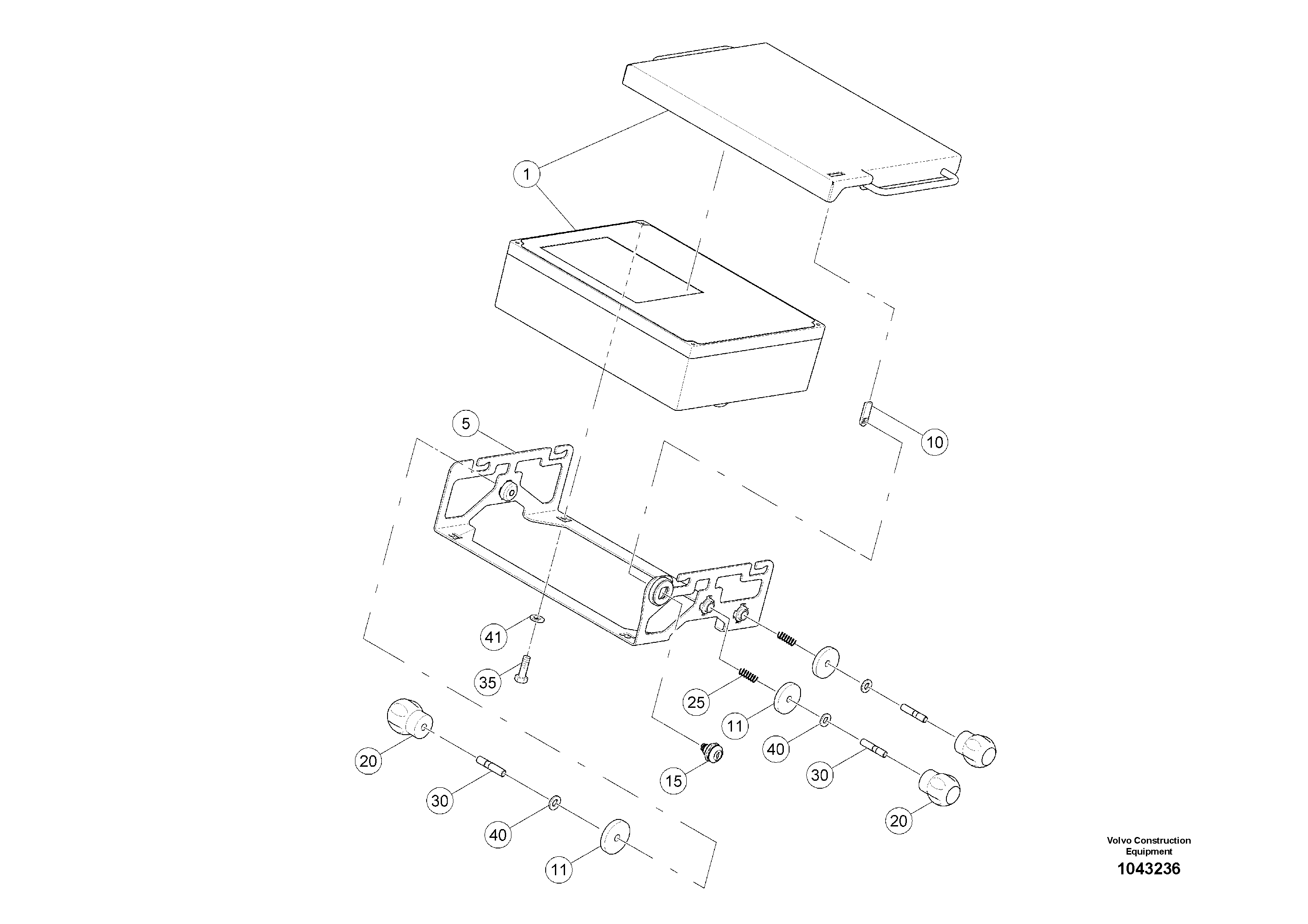Схема запчастей Volvo MW500 S/N 20591 - - 94091 Support For Control Panel 