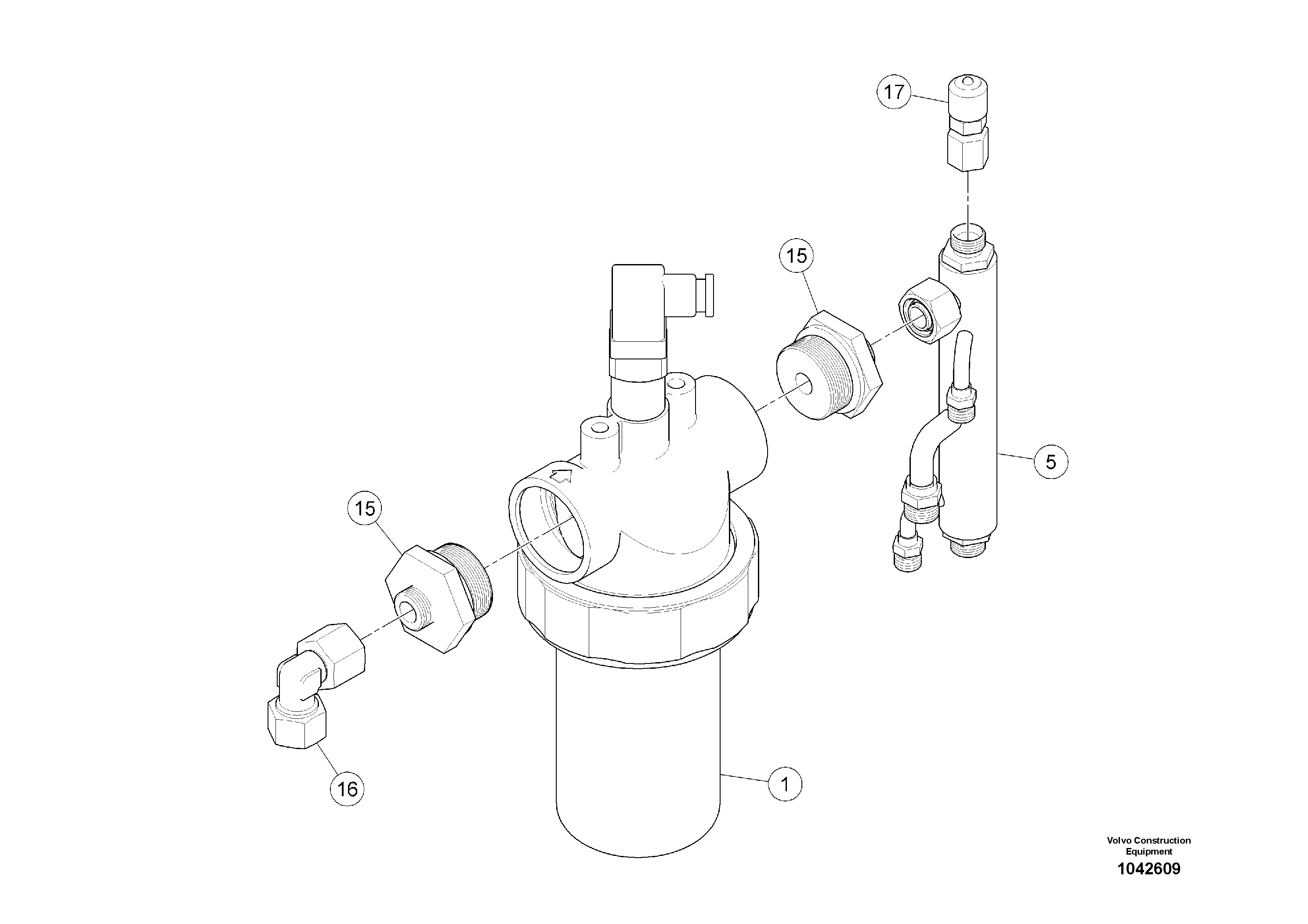 Схема запчастей Volvo MW500 S/N 20591 - - 94560 Фильтр пилотный в сборе, гидравлики 