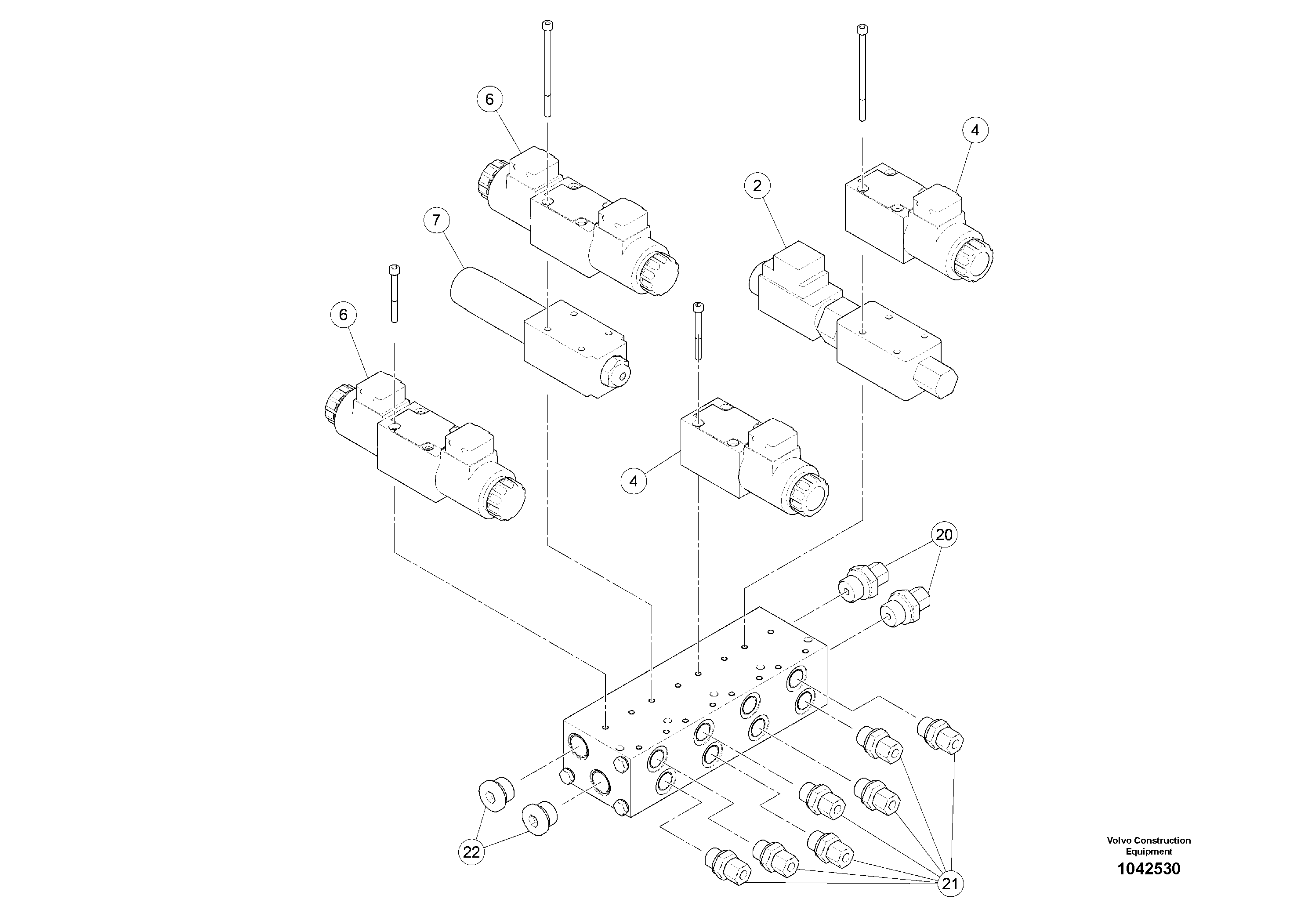 Схема запчастей Volvo MW500 S/N 20591 - - 91511 Valve block 