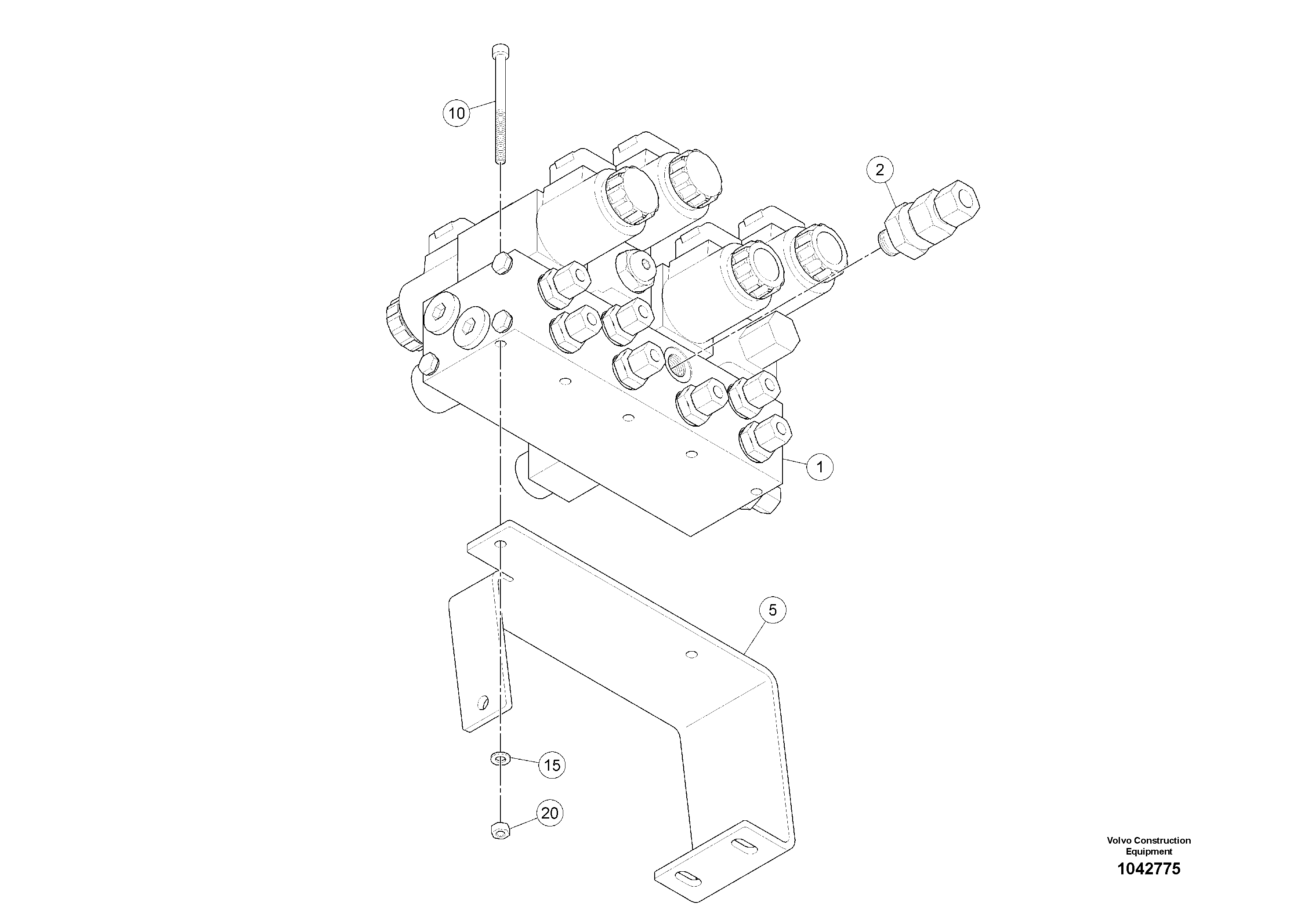 Схема запчастей Volvo MW500 S/N 20591 - - 91795 Valve block for push plate/conveyor 