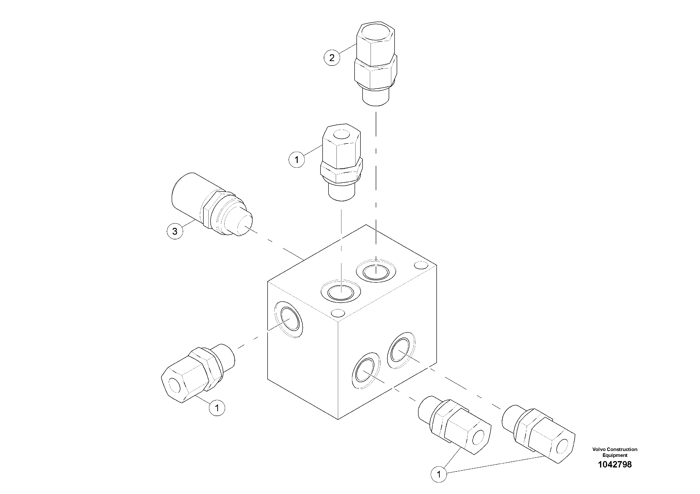 Схема запчастей Volvo MW500 S/N 20591 - - 92078 Distributor Block 
