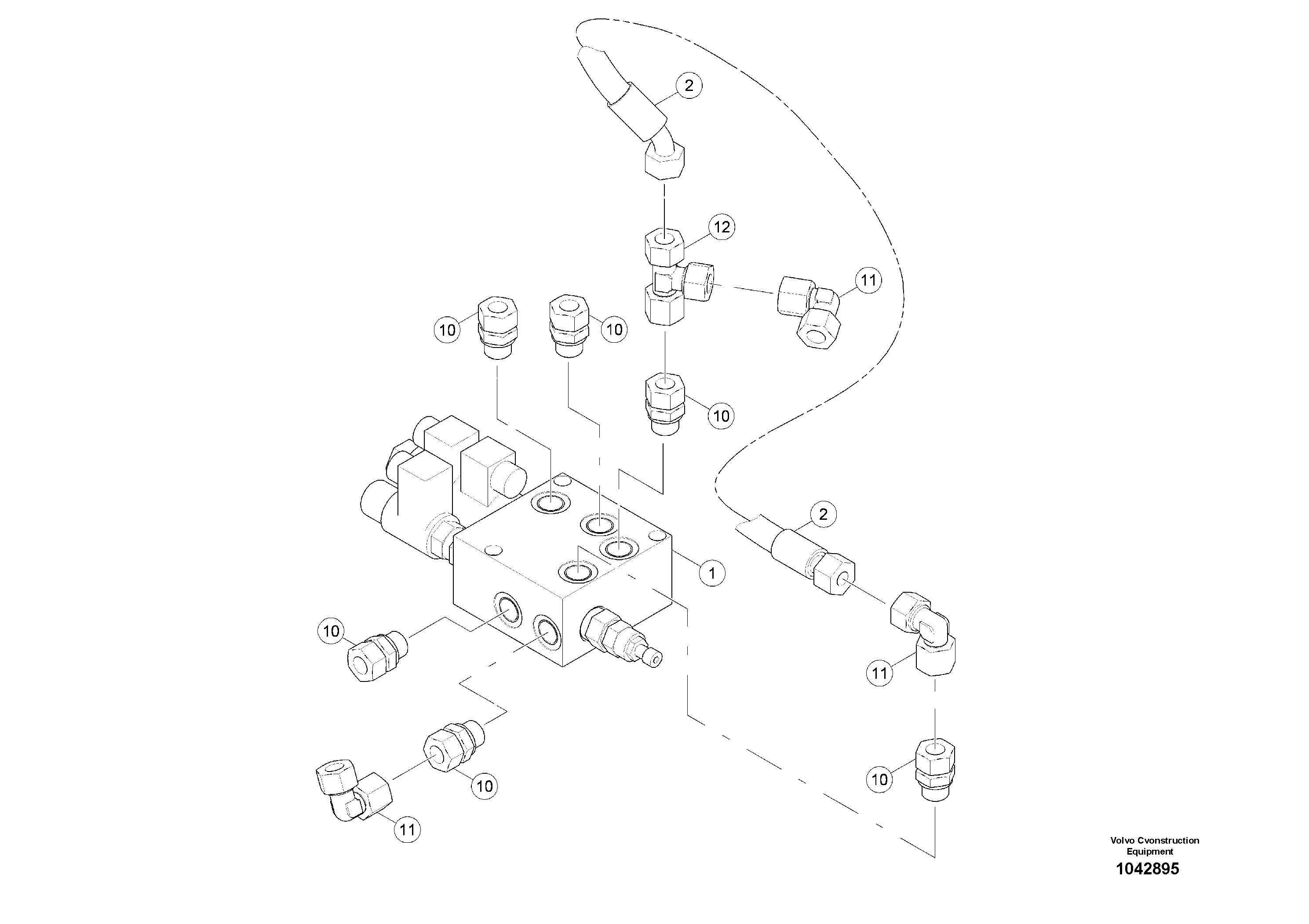 Схема запчастей Volvo MW500 S/N 20591 - - 93205 Valve Block Conveyor 