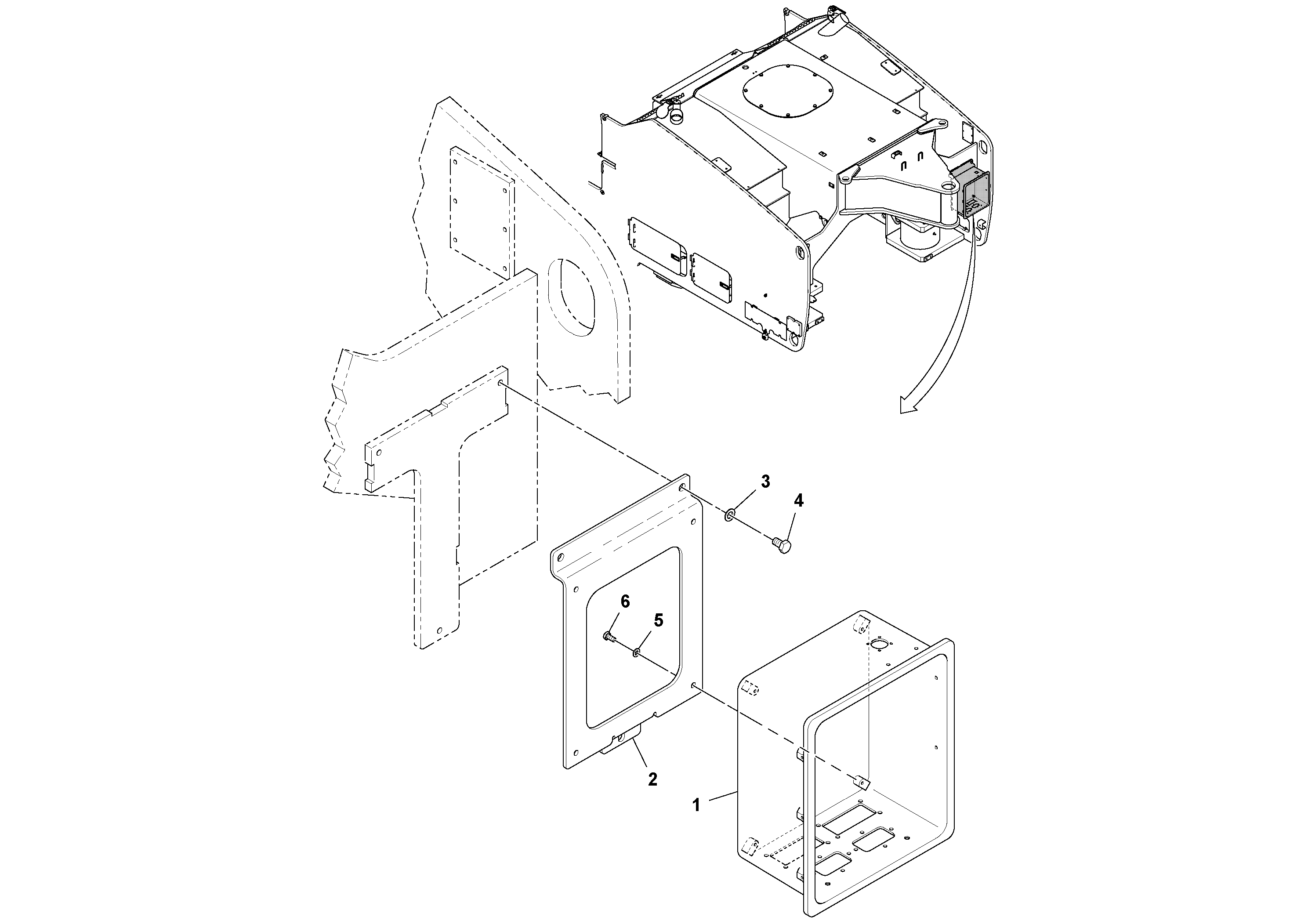 Схема запчастей Volvo MT2000 S/N 197282,198000- - 97097 Front I/o Module Installation 