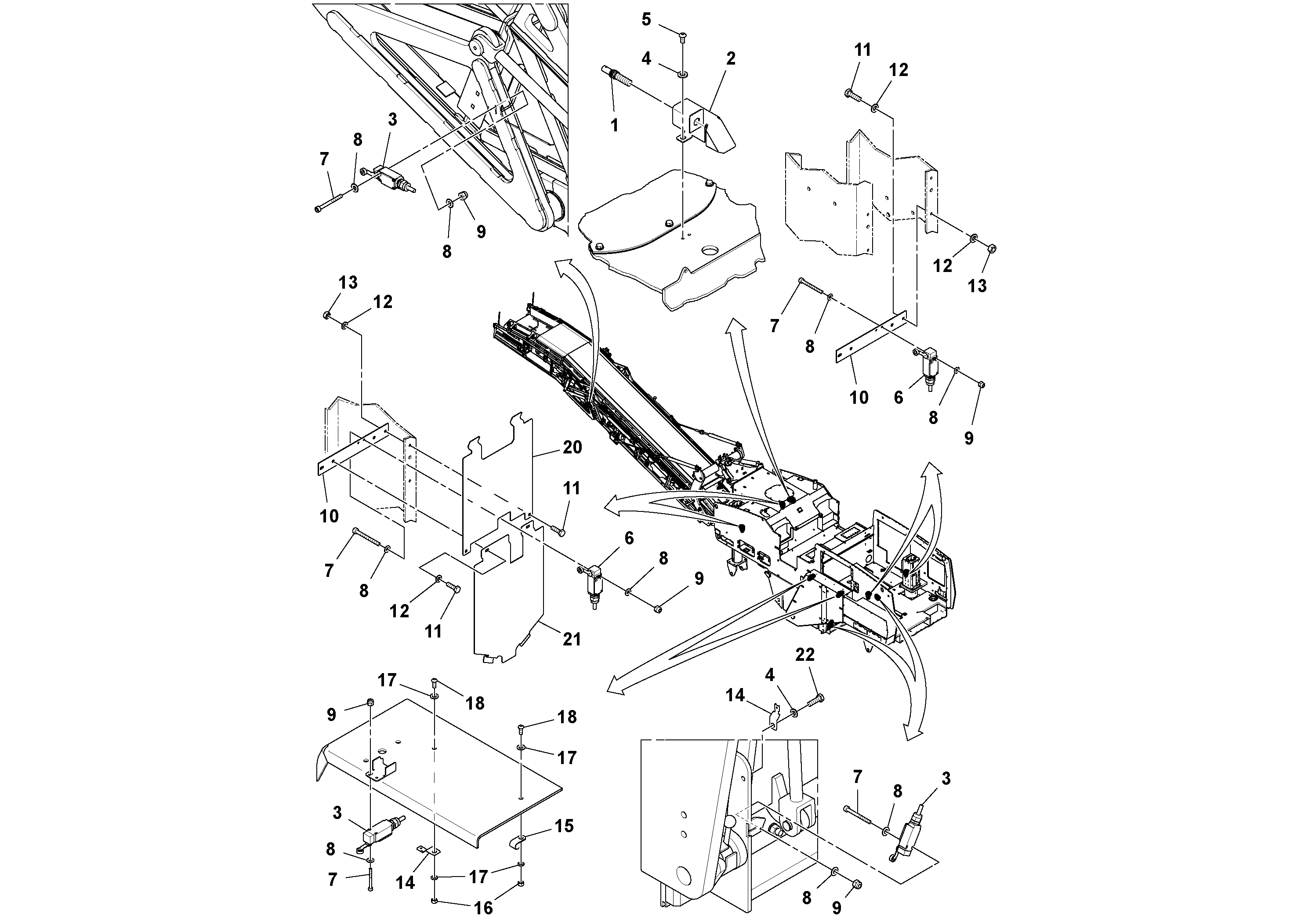 Схема запчастей Volvo MT2000 S/N 197282,198000- - 48570 Sensor/switch Installation 
