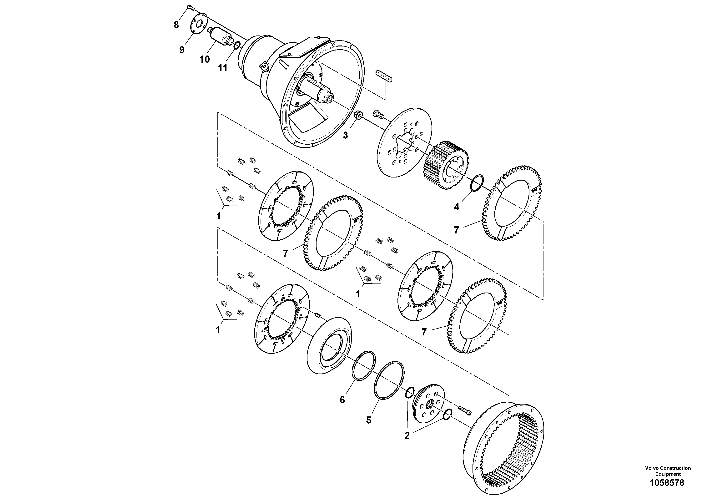 Схема запчастей Volvo MT2000 S/N 197282,198000- - 96533 Clutch Kit 
