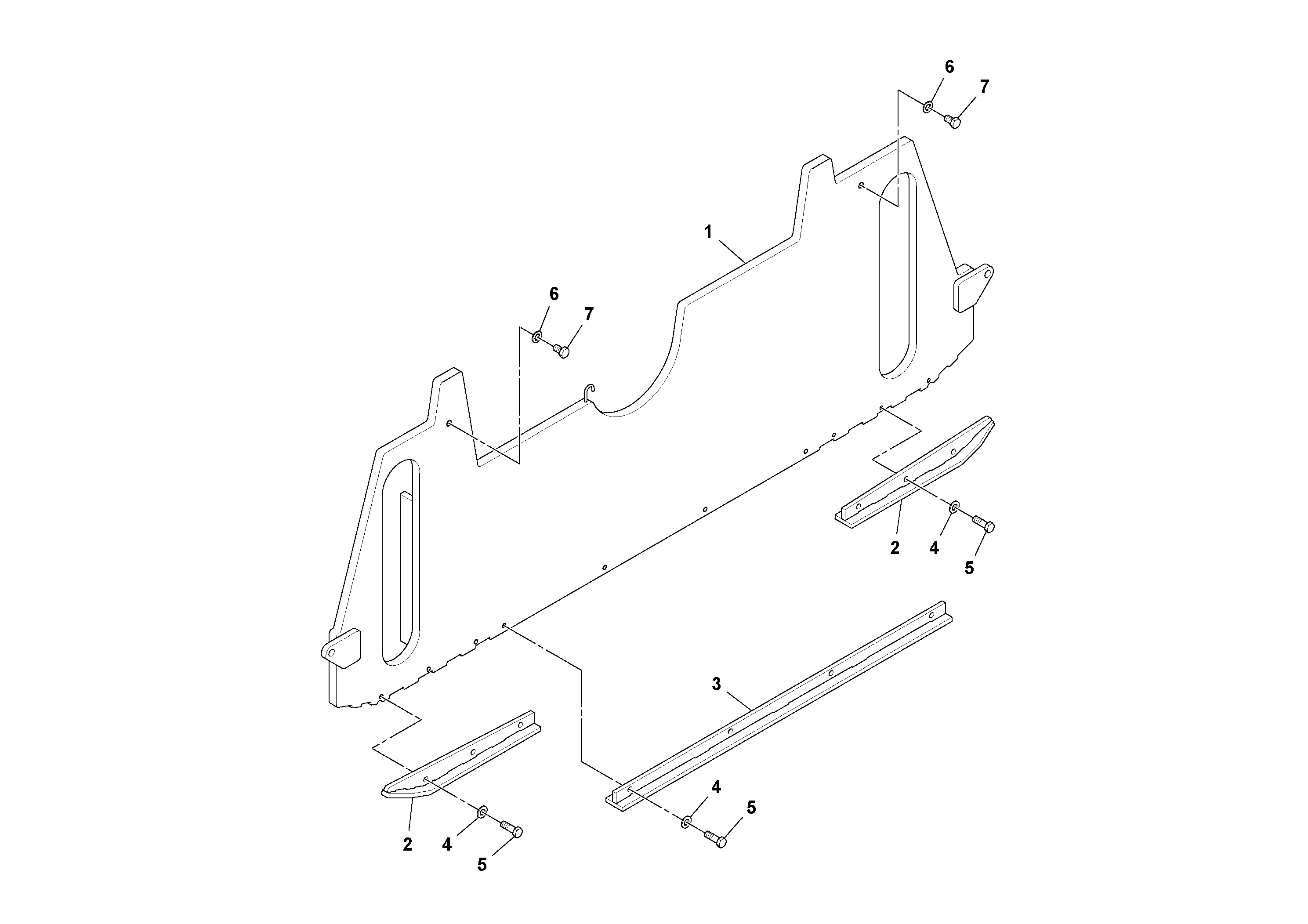 Схема запчастей Volvo MT2000 S/N 197282,198000- - 106642 Side Skirt Assembly, Rh 
