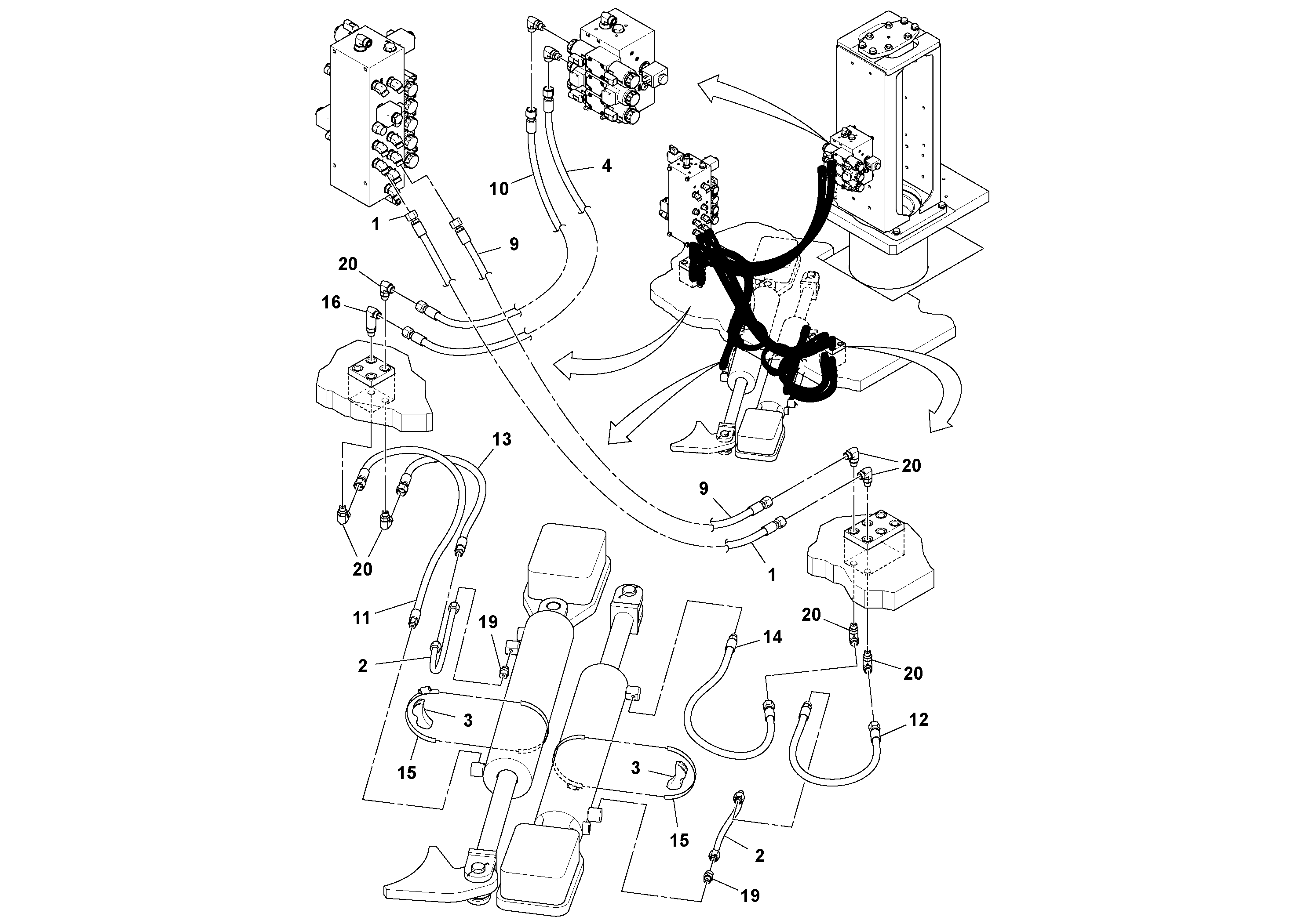 Схема запчастей Volvo MT2000 S/N 197282,198000- - 72356 Plumbing Installation 