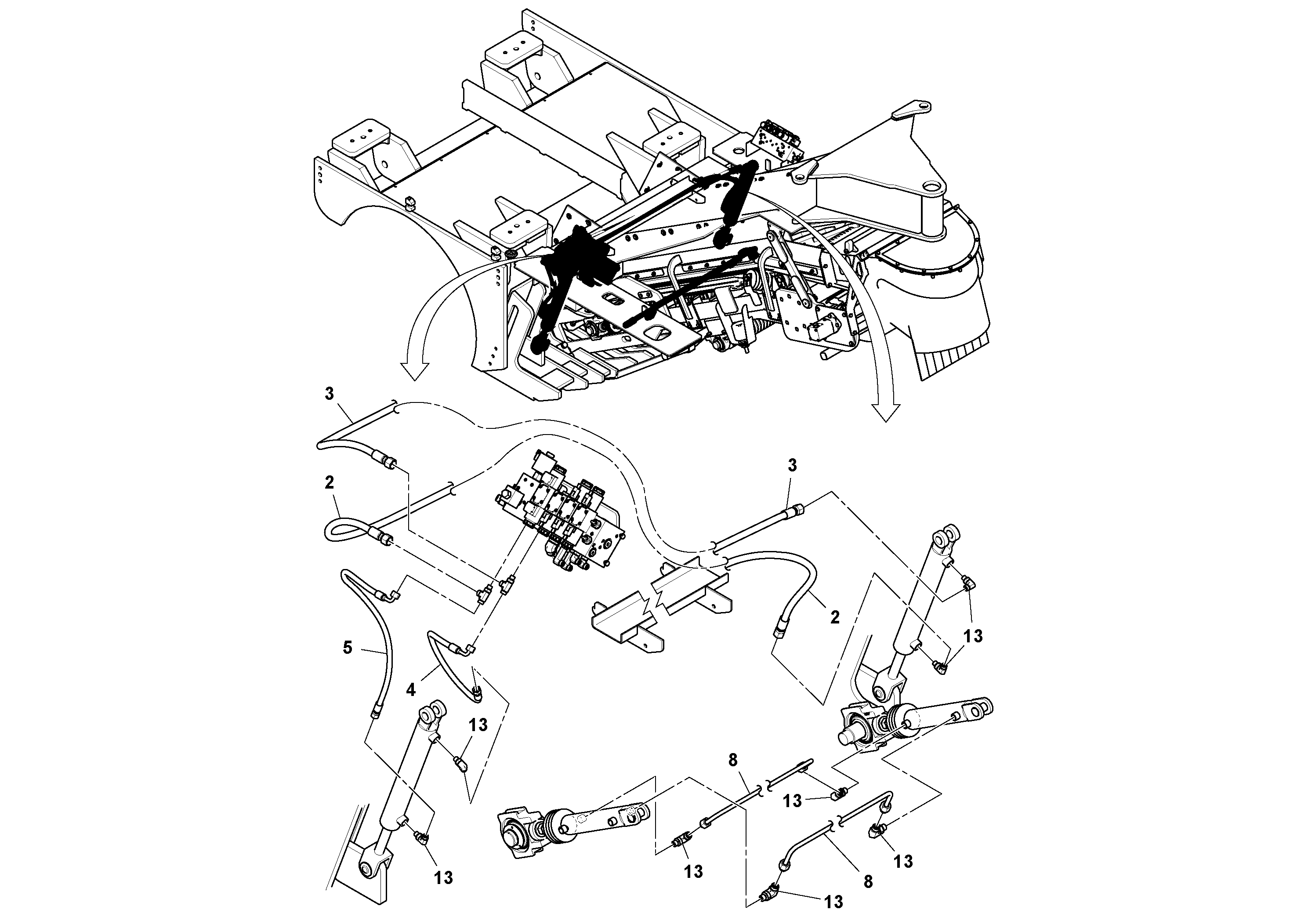 Схема запчастей Volvo MT2000 S/N 197282,198000- - 79486 Plumbing Installation 