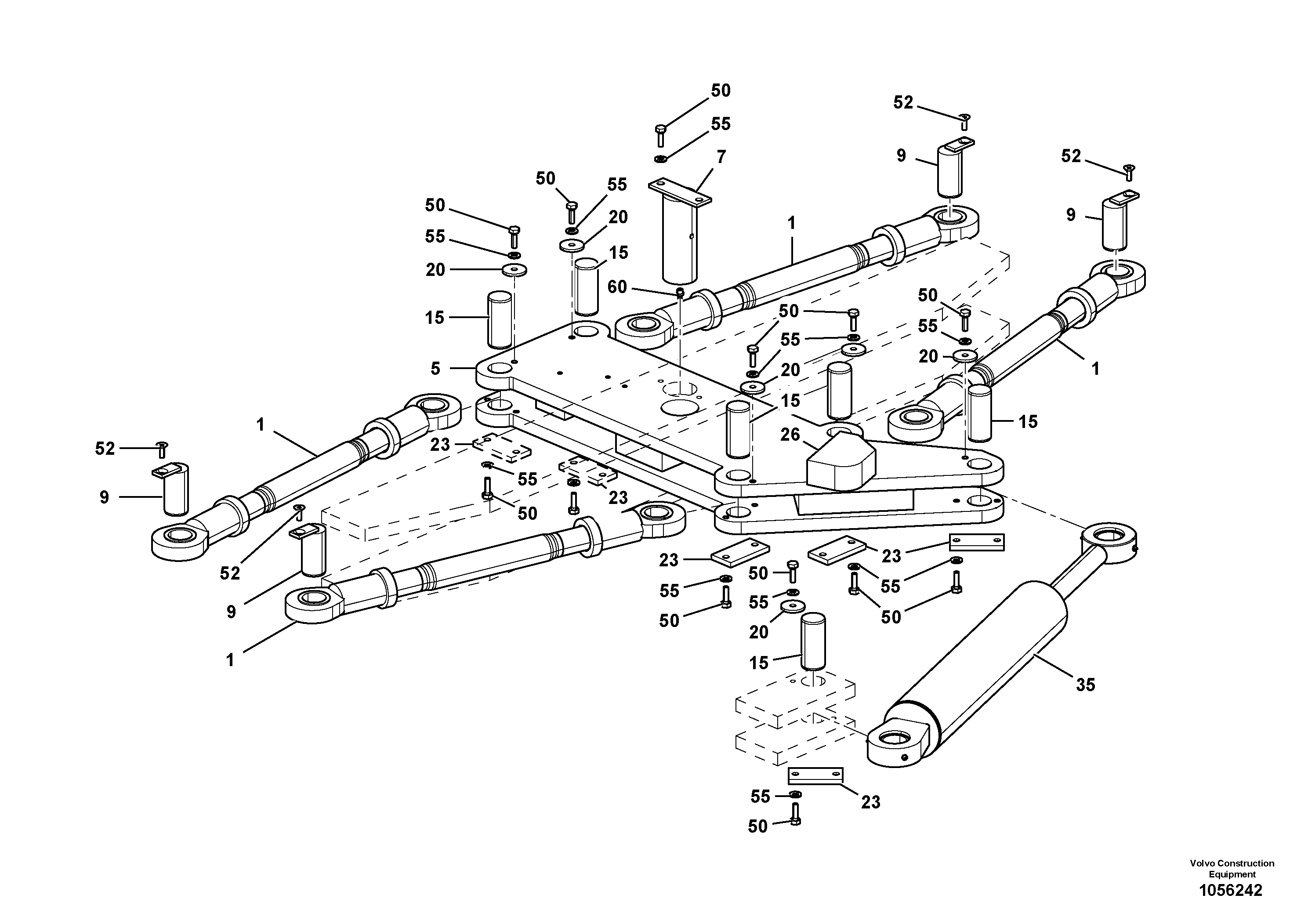 Схема запчастей Volvo ABG4361 S/N 0847503050 - - 95804 Steering Arrangement Installation 