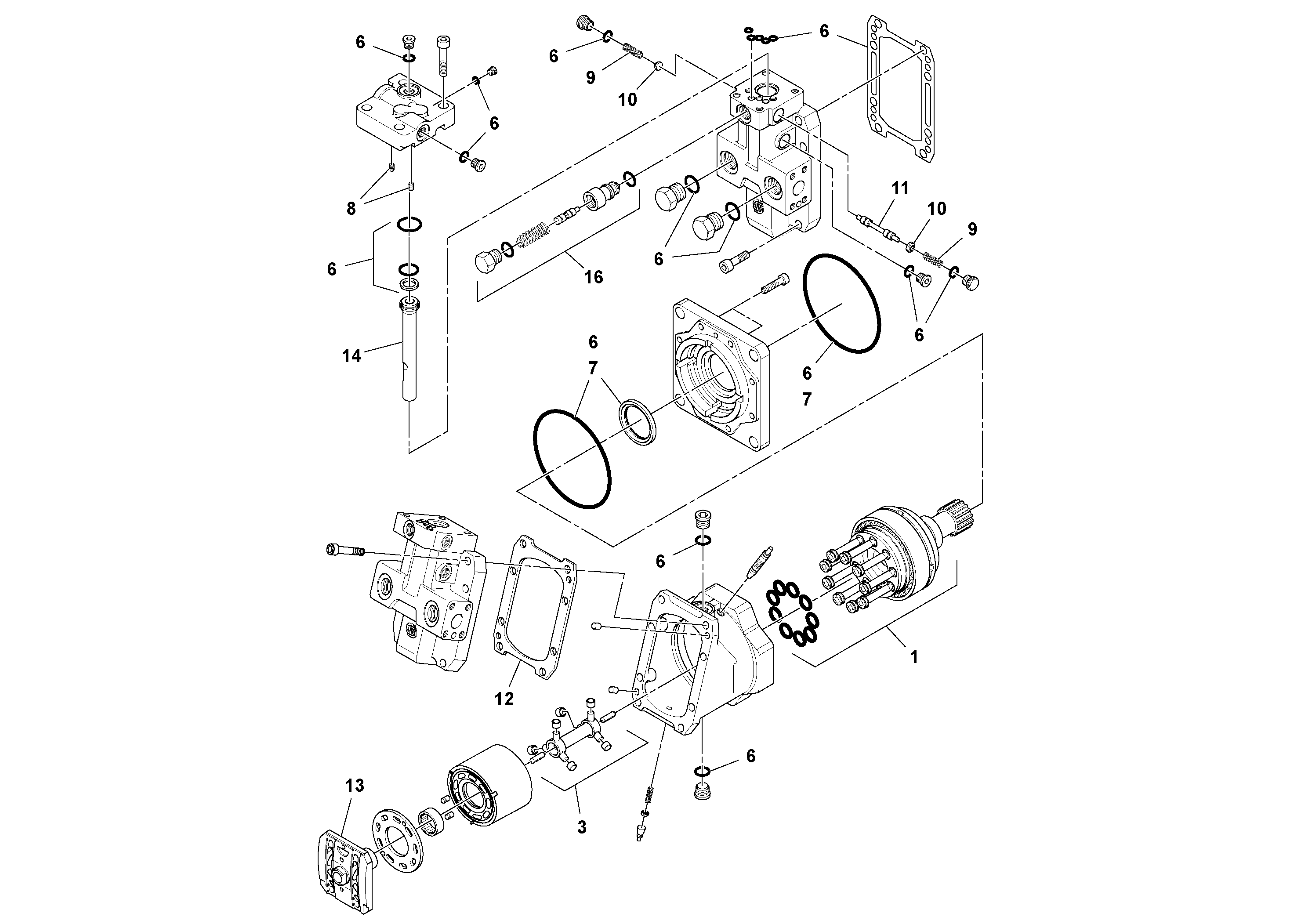 Схема запчастей Volvo PF3172/PF3200 S/N 197507- - 32196 Гидромотор 
