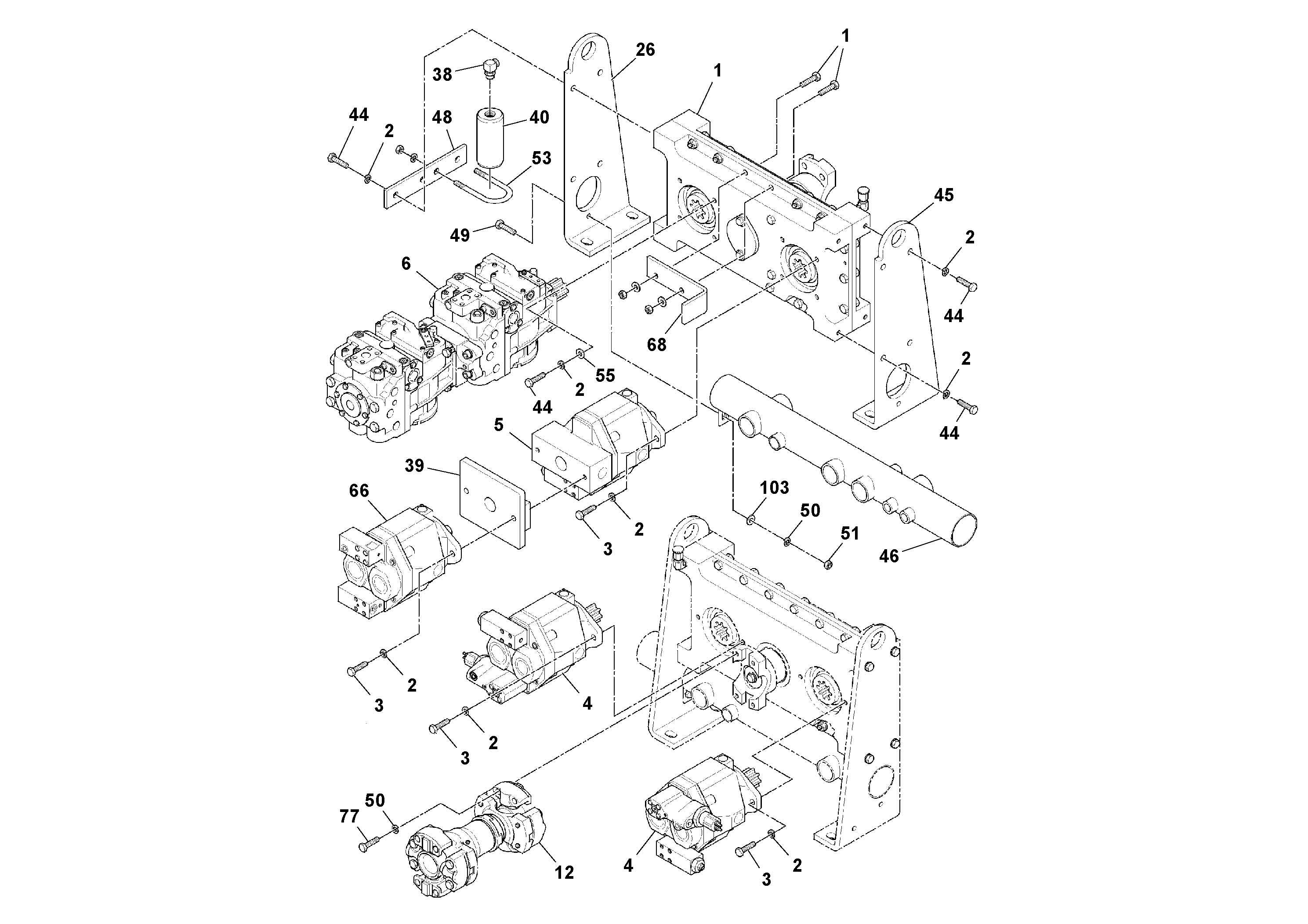 Схема запчастей Volvo PF3172/PF3200 S/N 197507- - 32200 Pump Drive Box 