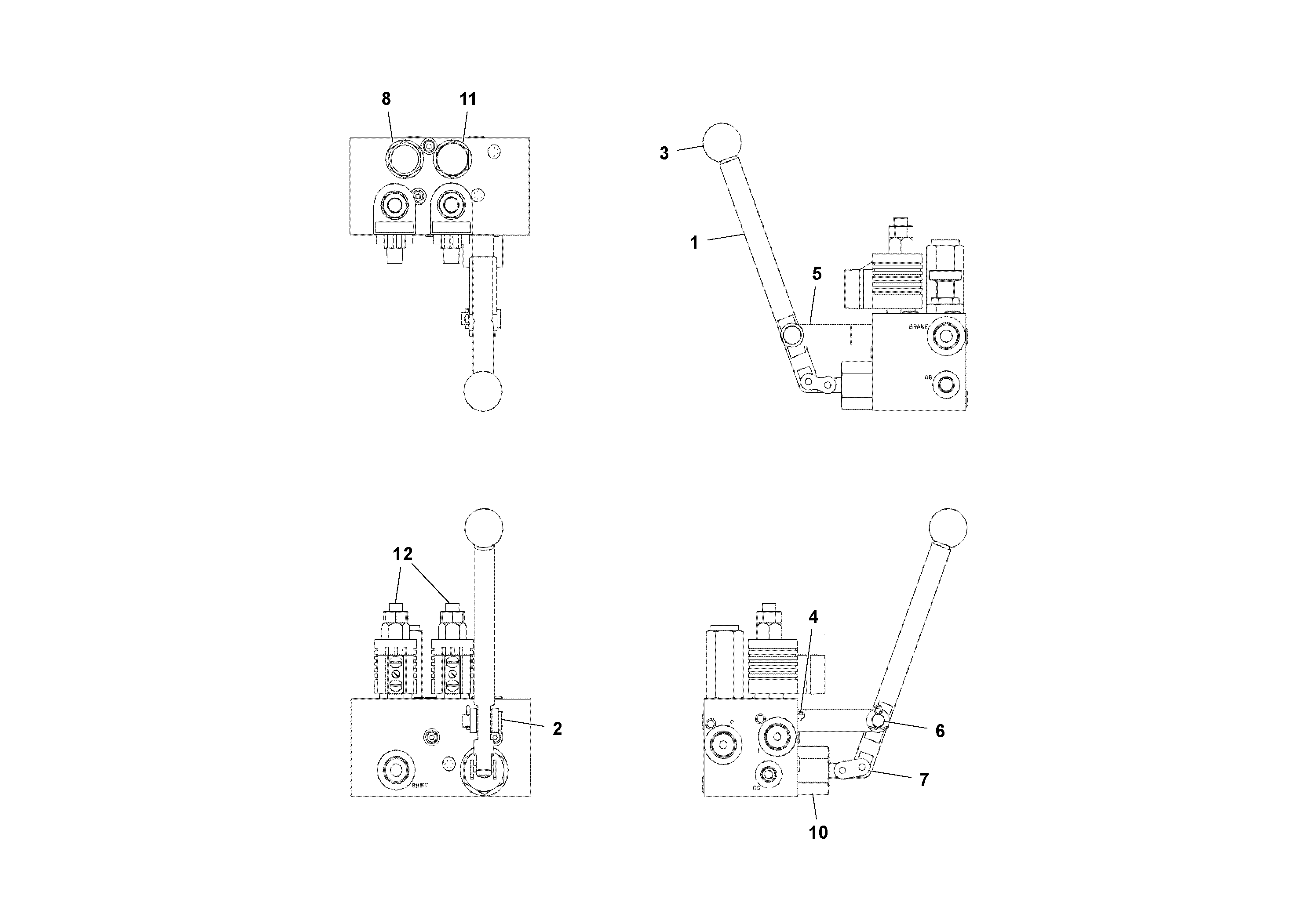 Схема запчастей Volvo PF3172/PF3200 S/N 197507- - 56385 Brake/shift Valve Assembly 