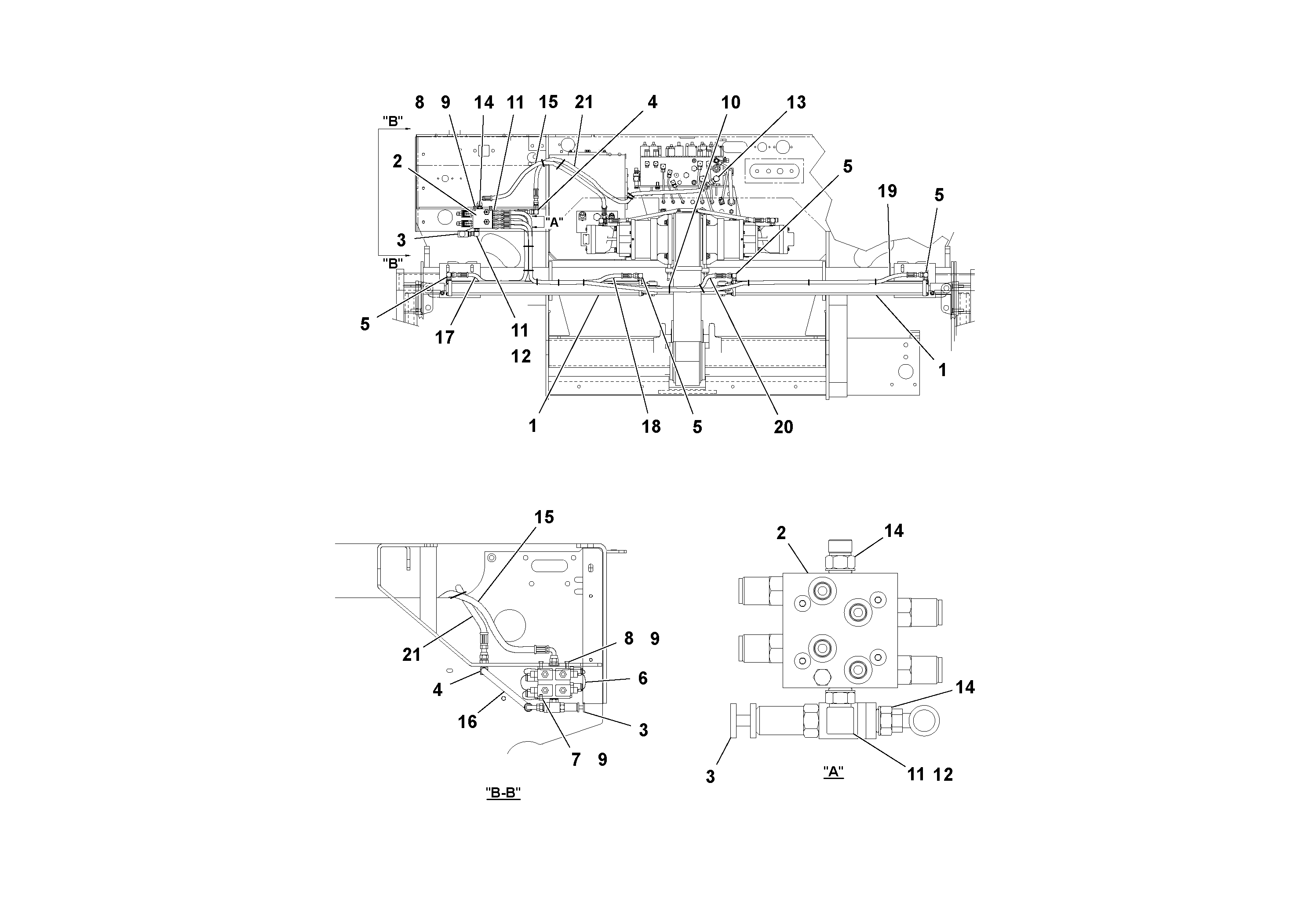 Схема запчастей Volvo PF3172/PF3200 S/N 197507- - 61573 Hydraulic installation 