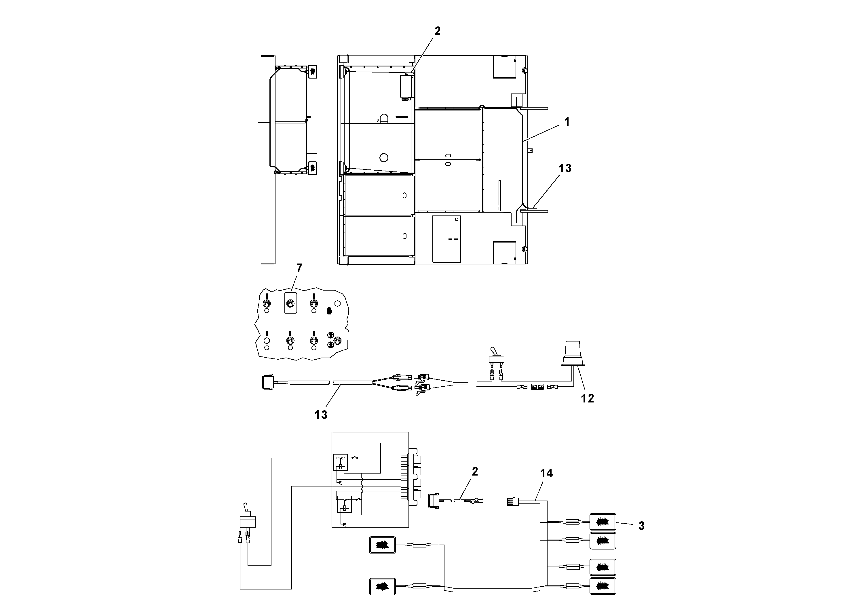 Схема запчастей Volvo PF3172/PF3200 S/N 197507- - 75532 Flood Light Installation 