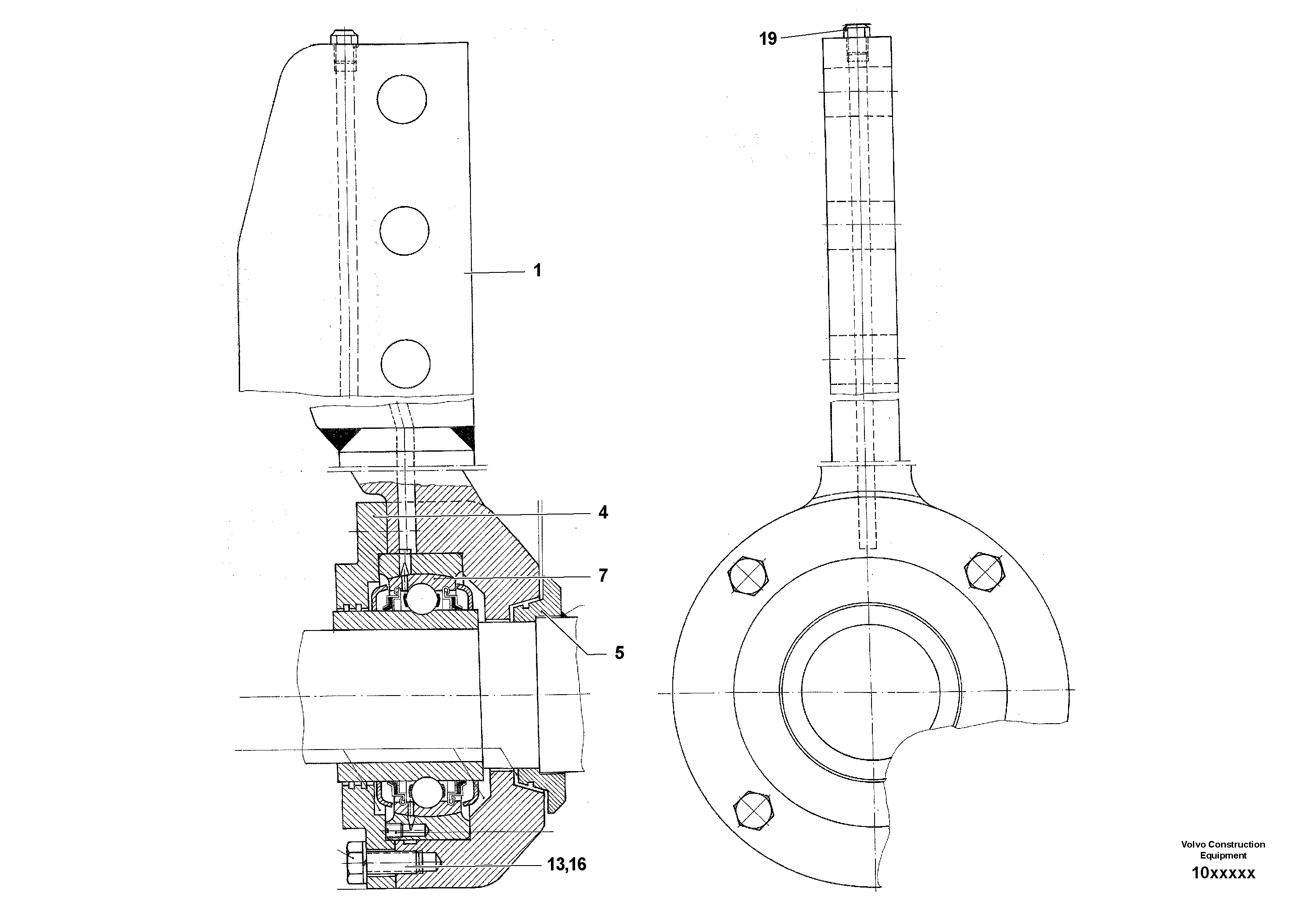 Схема запчастей Volvo ABG4371 S/N 0847503049- - 101790 Auger Outer Bearing 