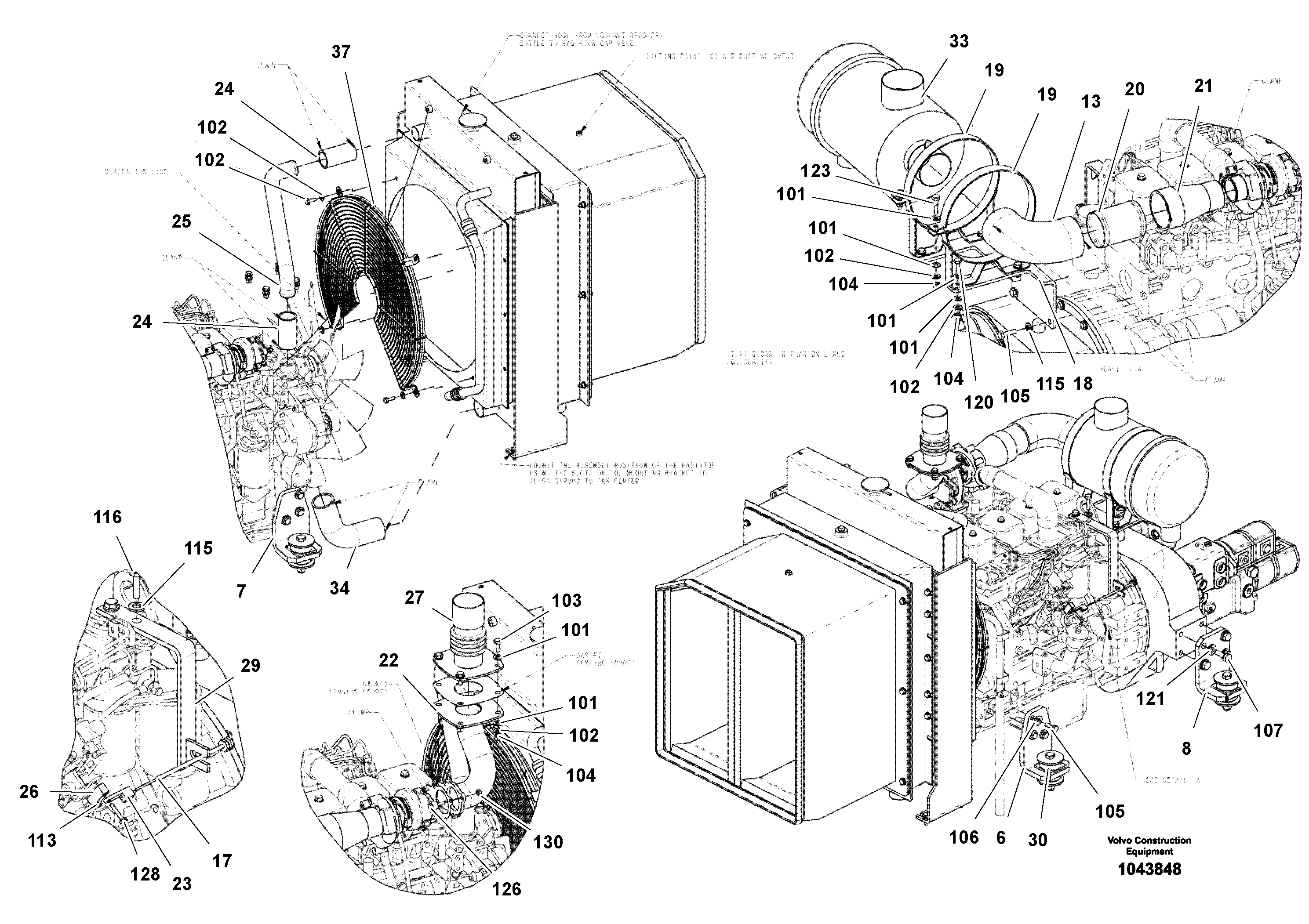 Схема запчастей Volvo ABG4371 S/N 0847503049- - 102451 Engine Installation 