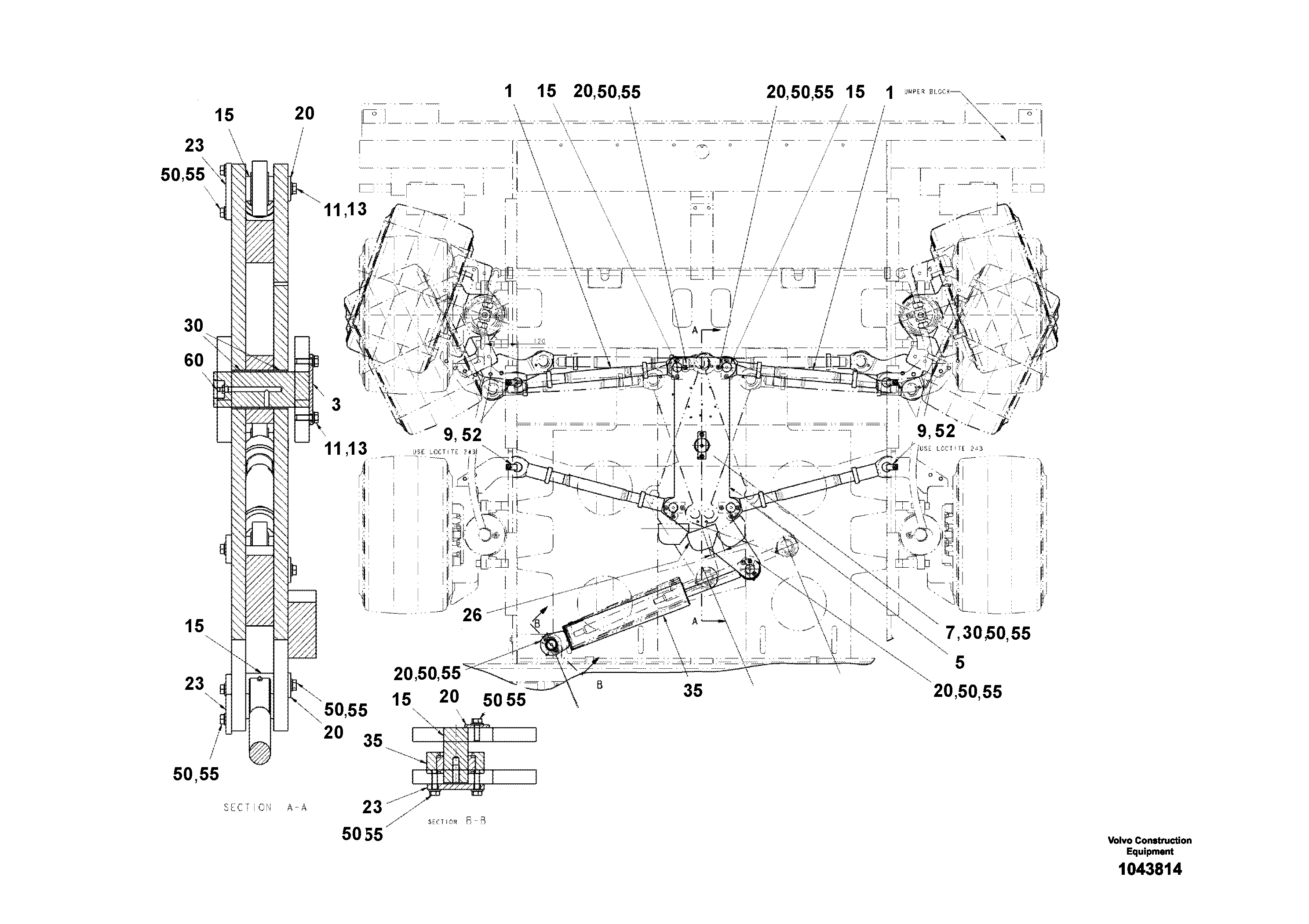 Схема запчастей Volvo ABG4371 S/N 0847503049- - 92837 Steering Arrangement Installation 