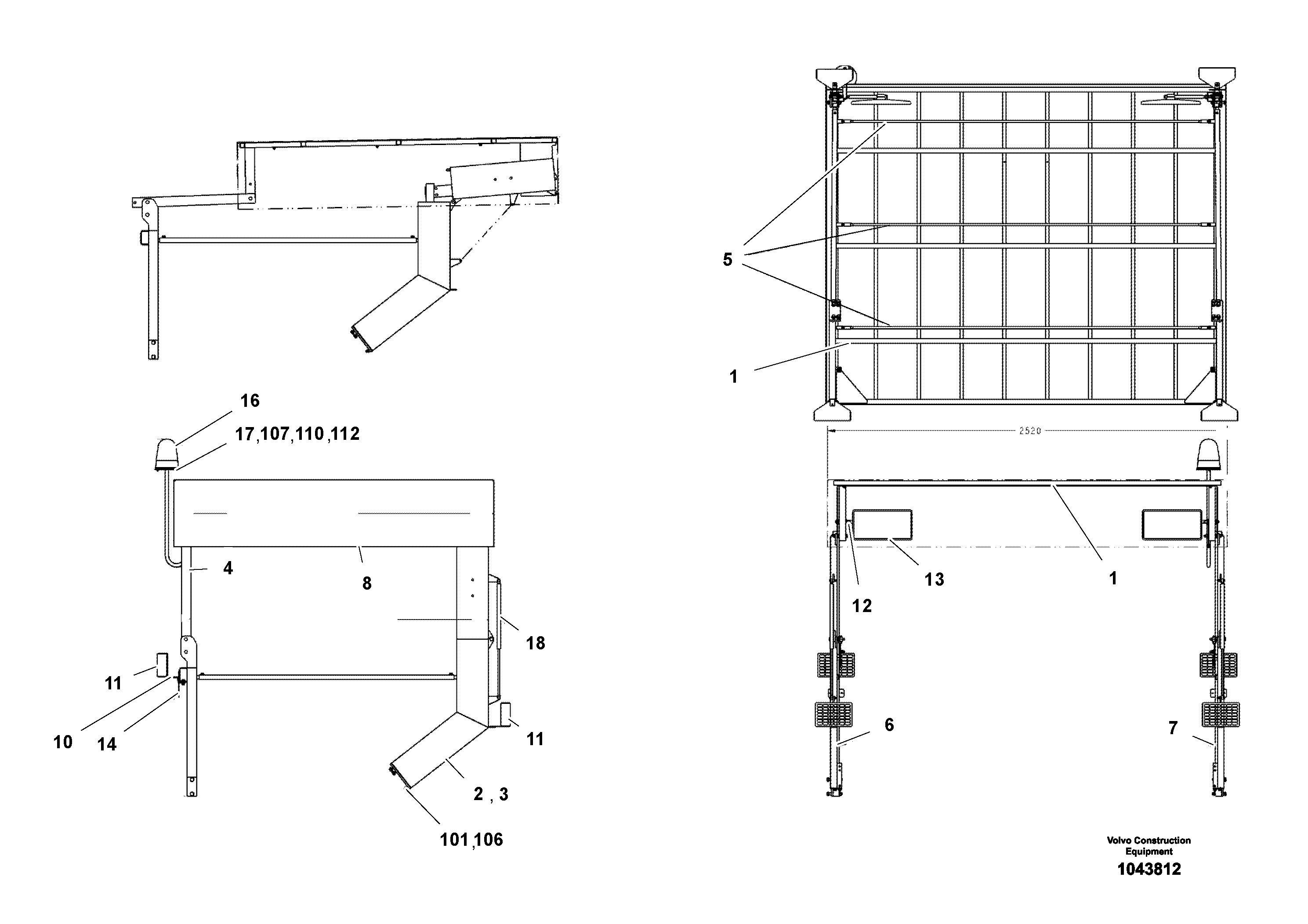 Схема запчастей Volvo ABG4371 S/N 0847503049- - 54634 Operator Canopy installation 