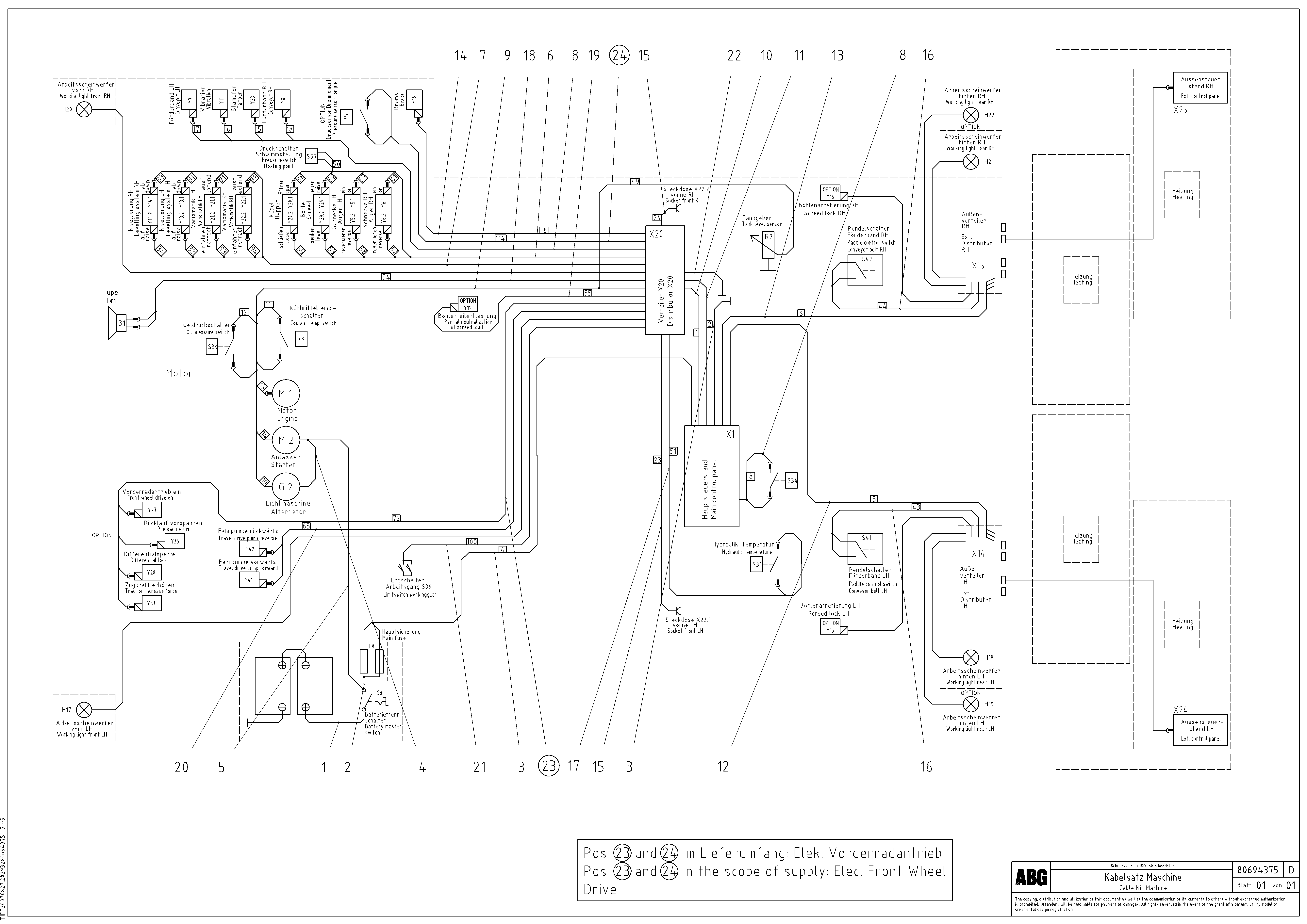 Схема запчастей Volvo ABG3870 - 70712 Cable kit machine ABG3870 S/N 20538 -