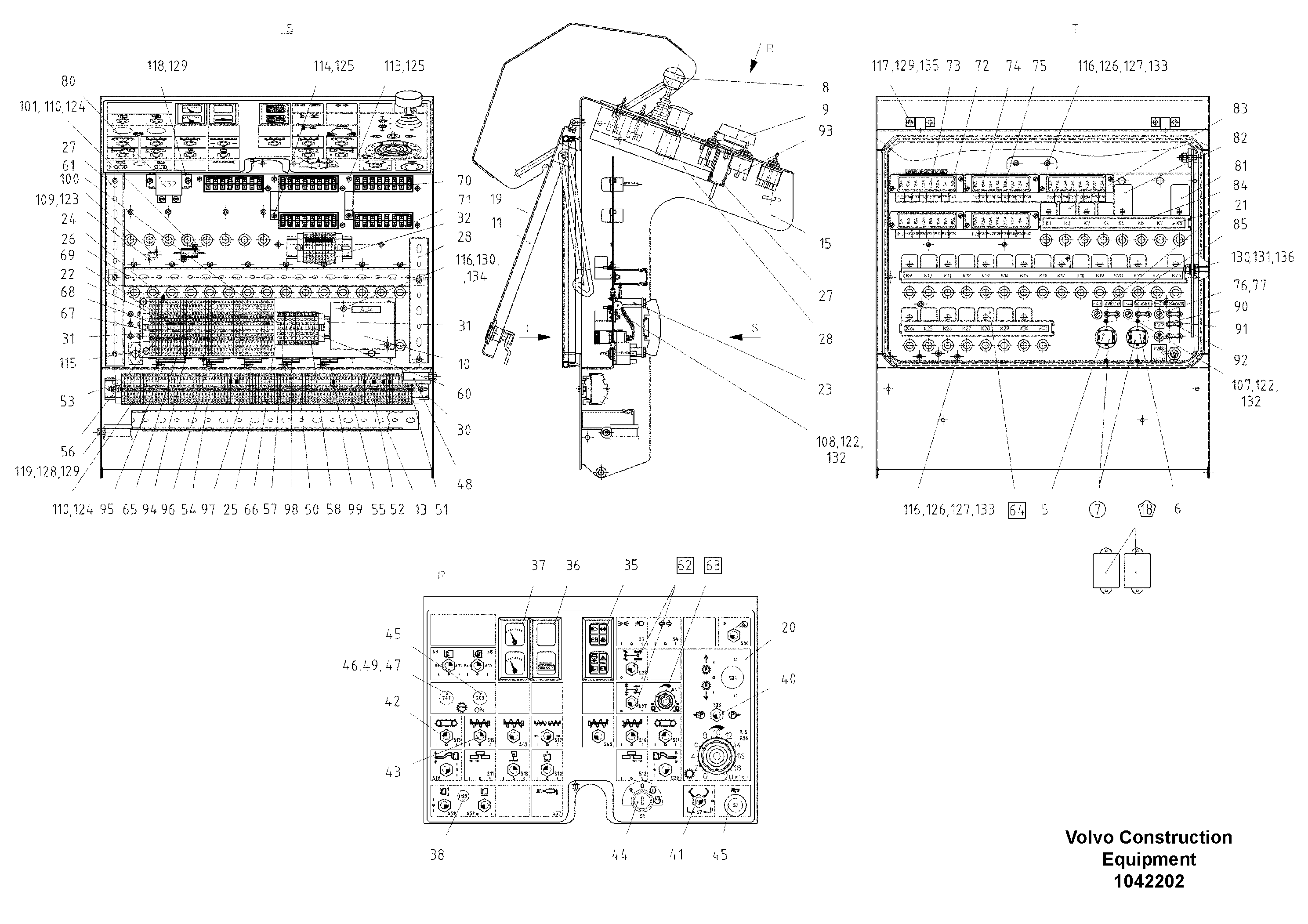 Схема запчастей Volvo ABG3870 - 79159 Control panel ABG3870 S/N 20538 -