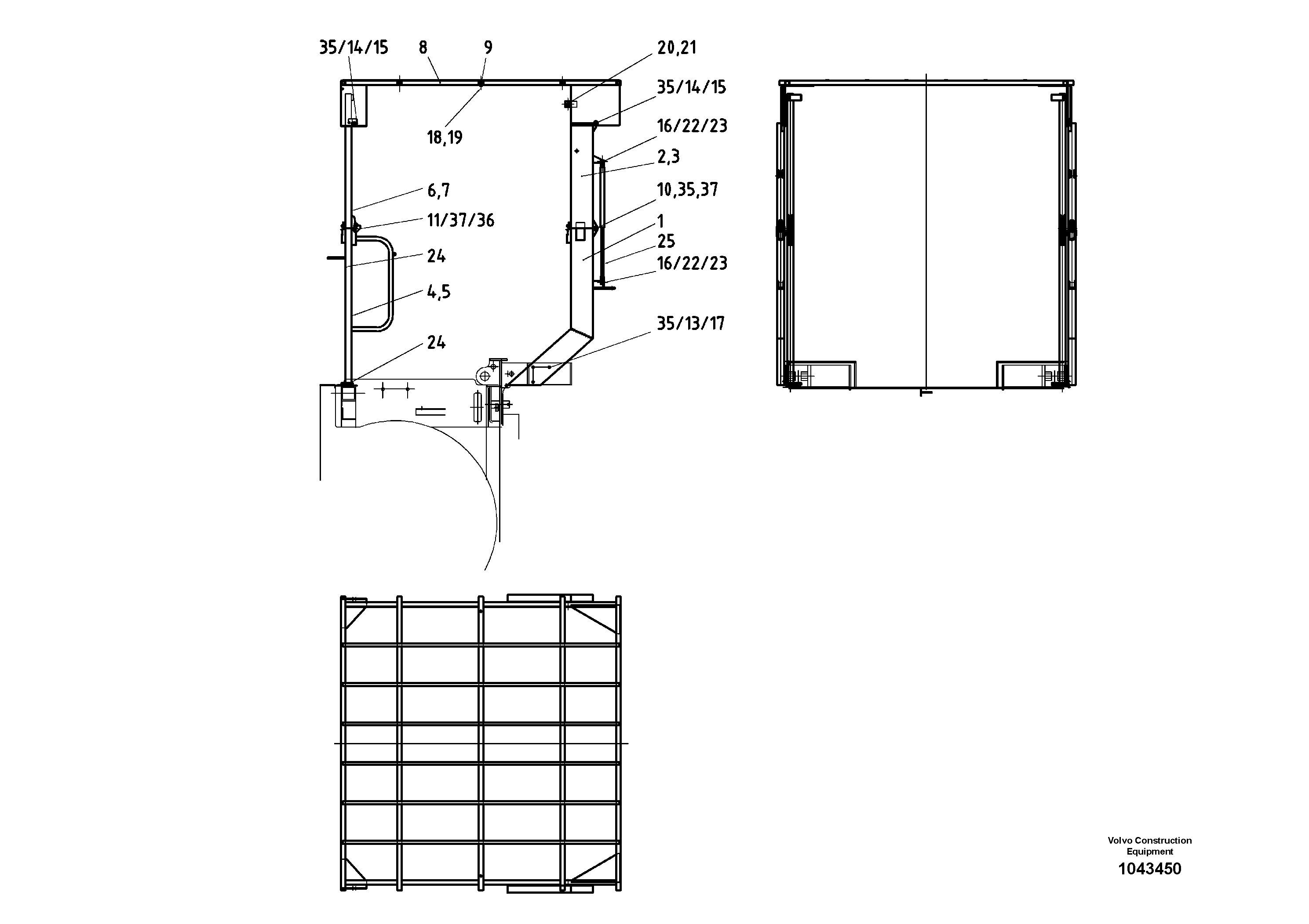 Схема запчастей Volvo ABG3870 - 56161 All-weather Roof ABG3870 S/N 20538 -