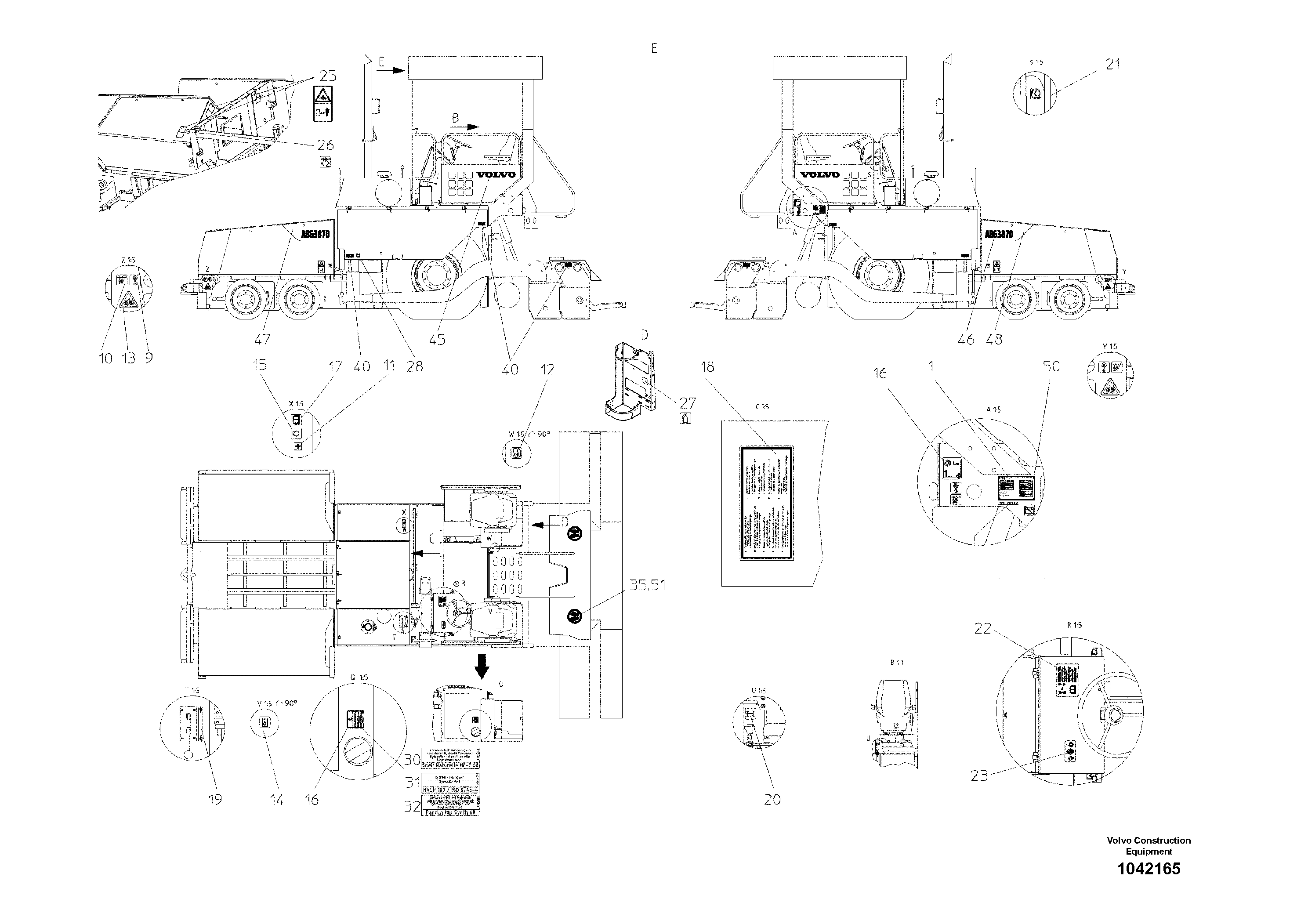 Схема запчастей Volvo ABG3870 - 47577 Signs ABG3870 S/N 20538 -