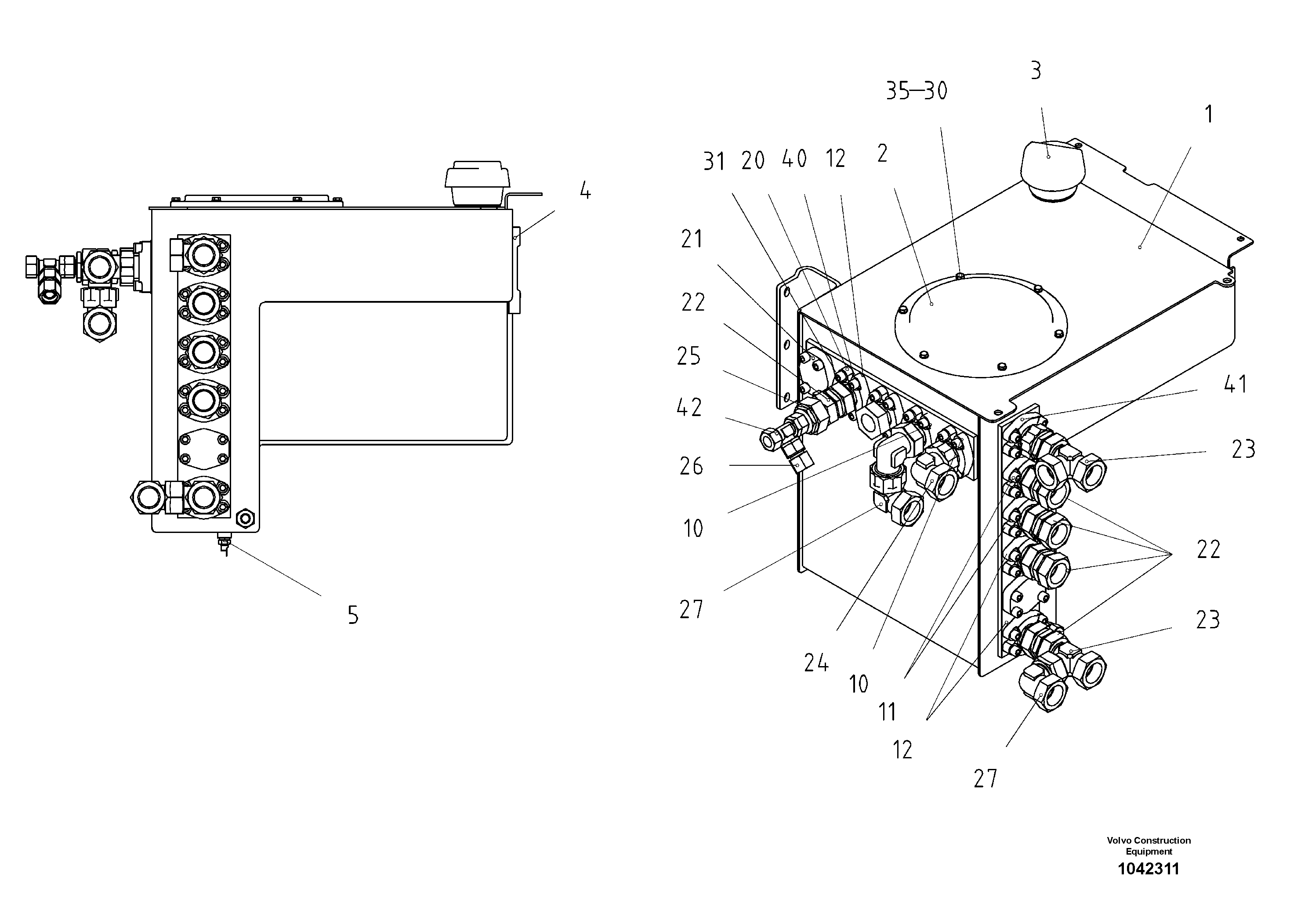 Схема запчастей Volvo ABG3870 - 61490 Масляный бак ABG3870 S/N 20538 -
