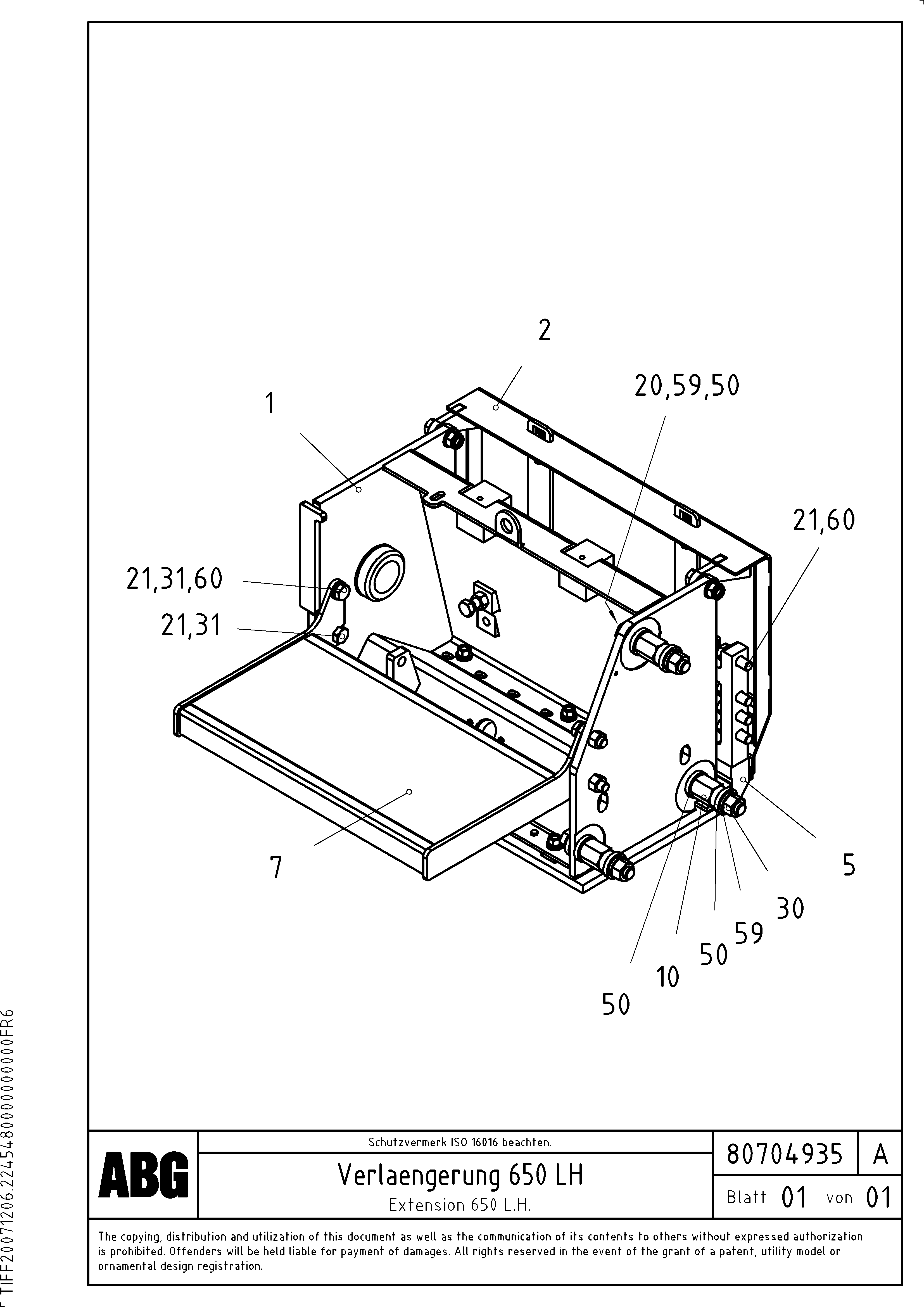 Схема запчастей Volvo ABG3870 - 71262 Extension VB 50 ATT. SCREEDS 2,0 - 5,0M ABG3870